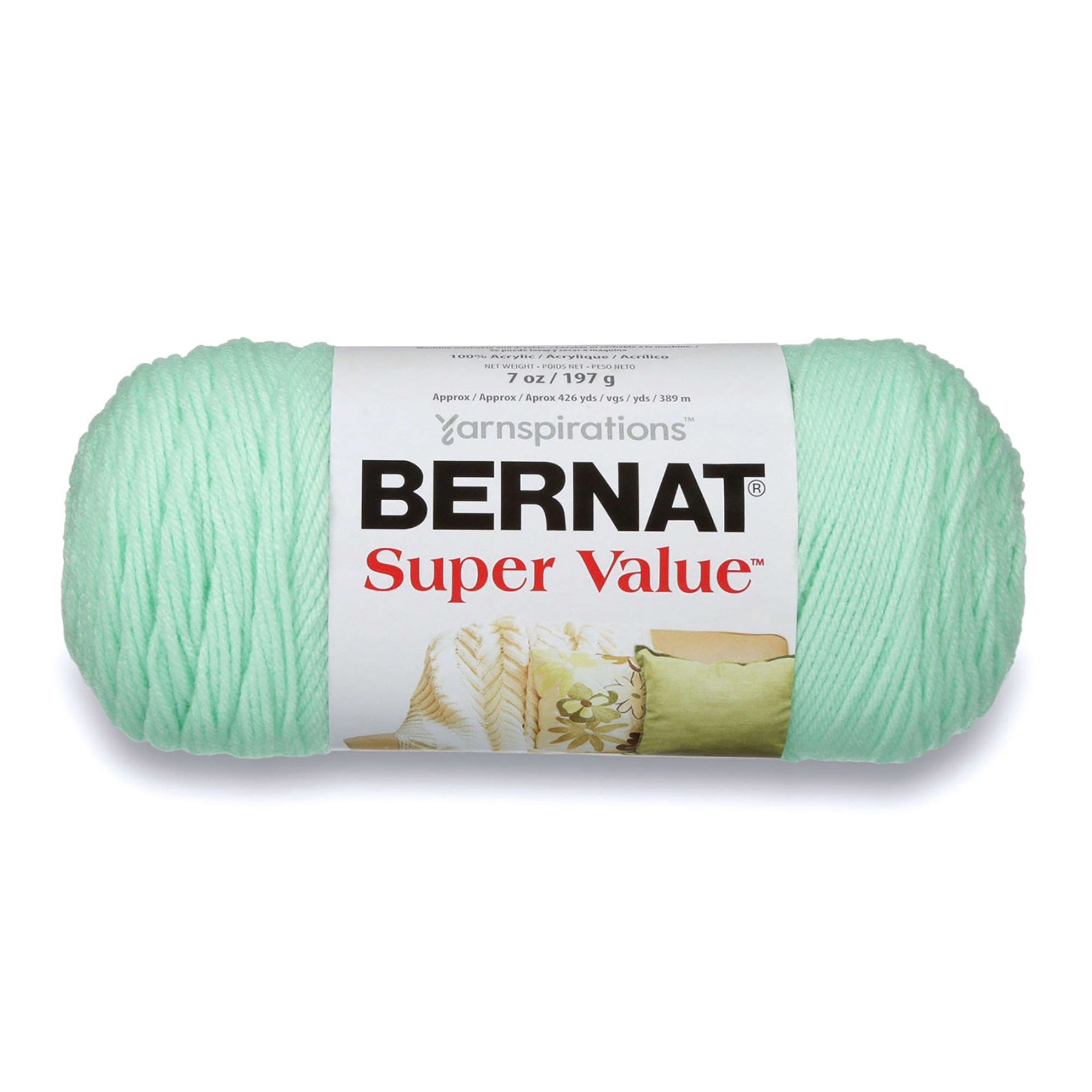 Bernat Super Value Yarn Mint - 100% Acrylic - Medium 4  440yds (402m)