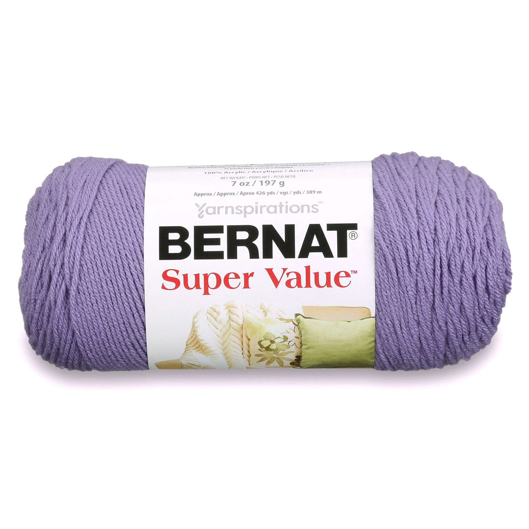 Bernat Super Value Yarn Lavender - 100% Acrylic - Medium 4  440yds (402m)