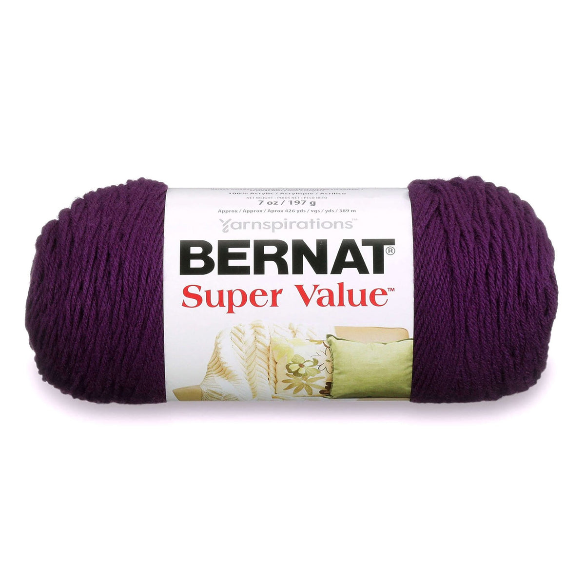 Bernat Super Value Yarn Mulberry - 100% Acrylic - Medium 4  440yds (402m)