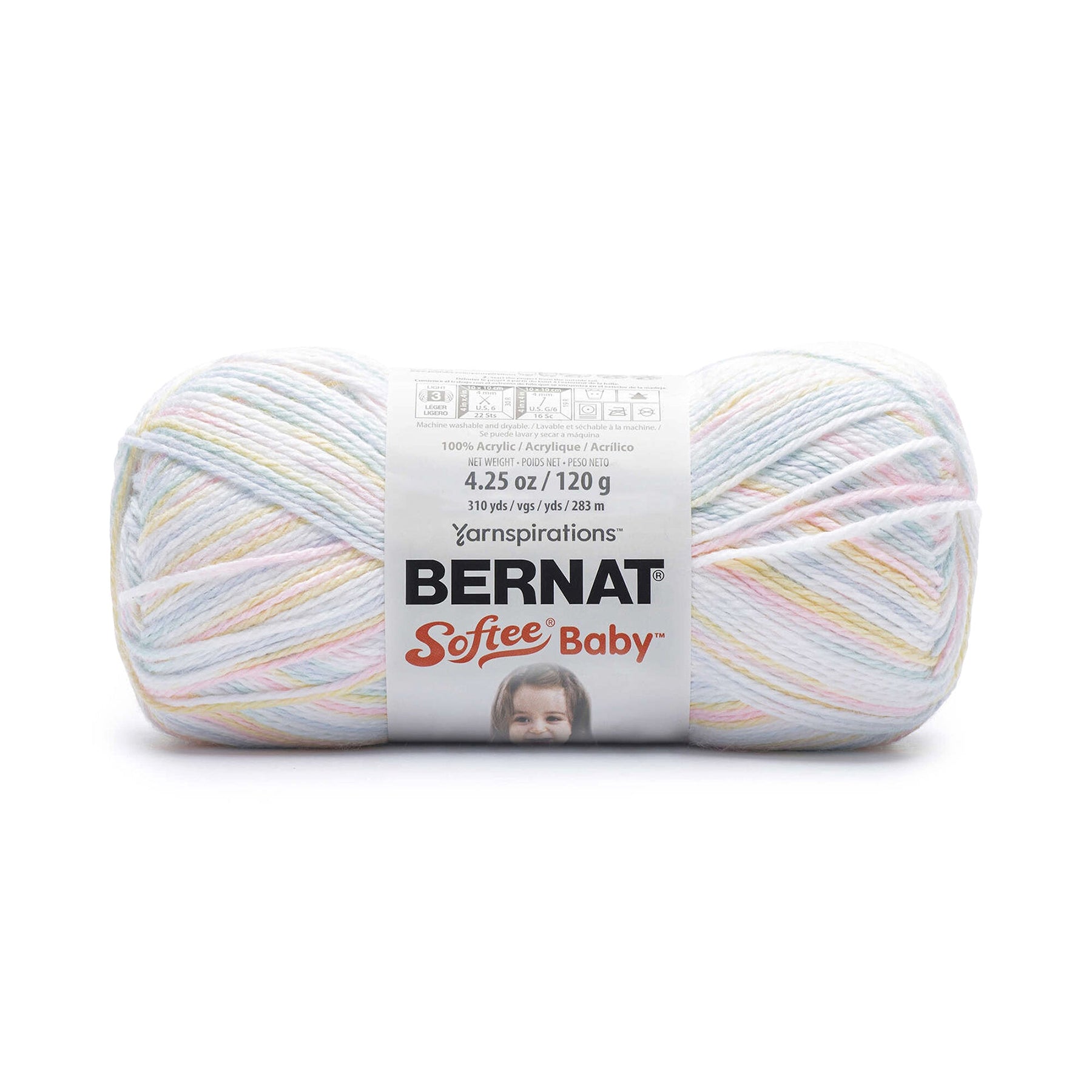 Bernat Softee Baby Yarn Baby Baby Ombre - 100% Acrylic - Sport Light 3   310yds (283m)