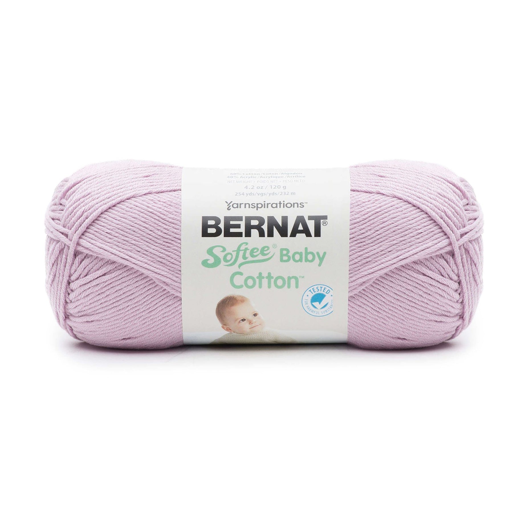 Bernat Softee Baby Cotton Yarn Soft Plum - 60% Cotton 40% Acrylic - Sport Light 3   254yds (232m)