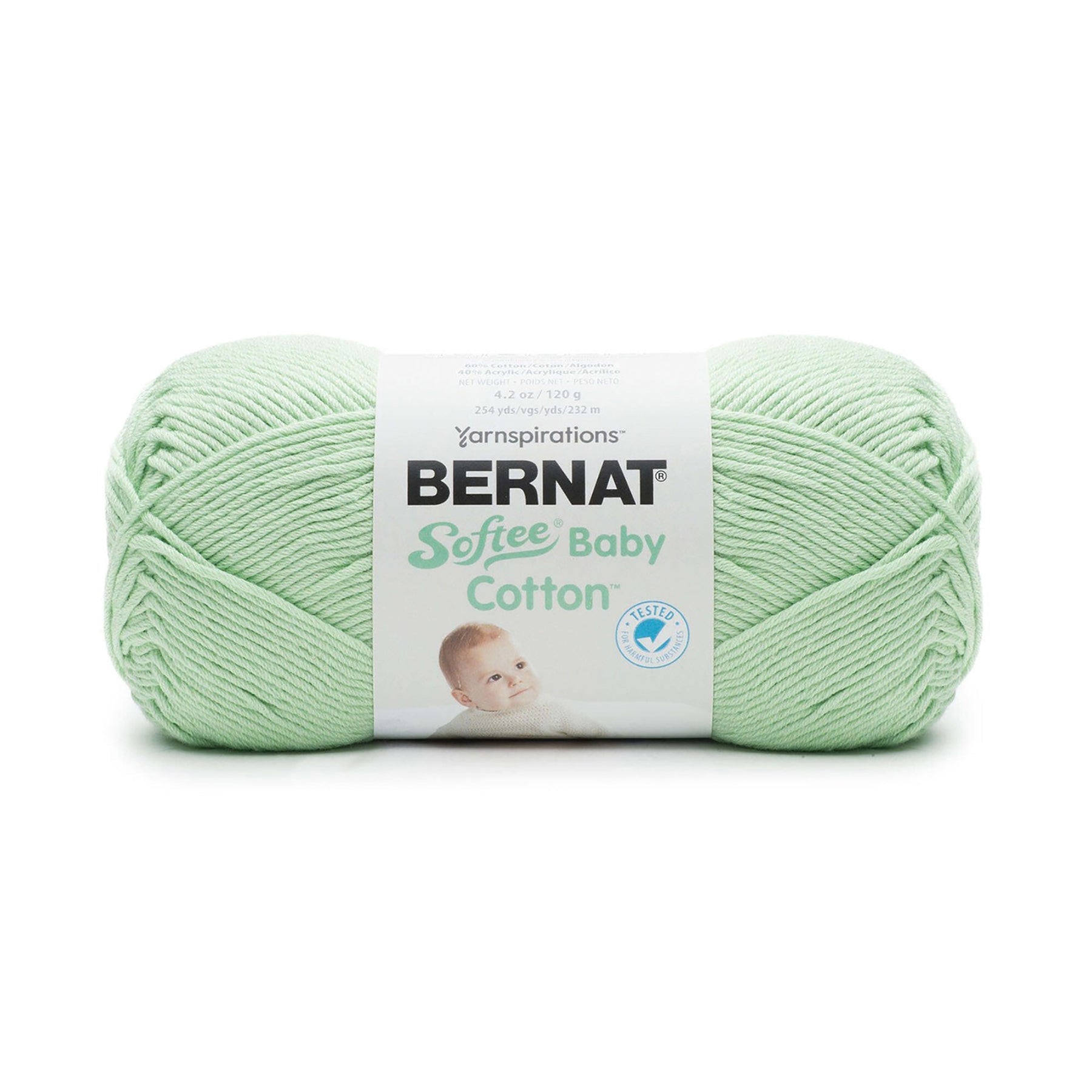 Bernat Softee Baby Cotton Yarn Jade Frost - 60% Cotton 40% Acrylic - Sport Light 3   254yds (232m)