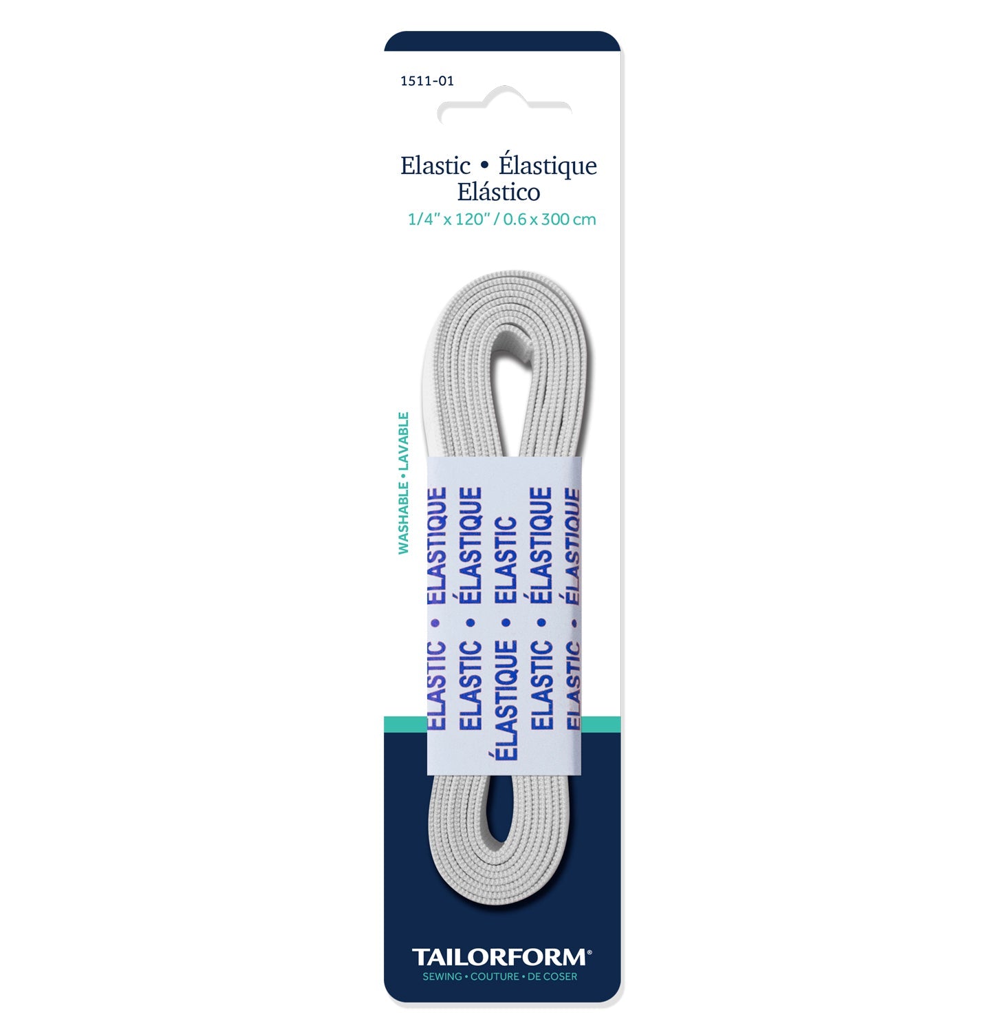 Tailorform White Elastic 1/4in x120in
