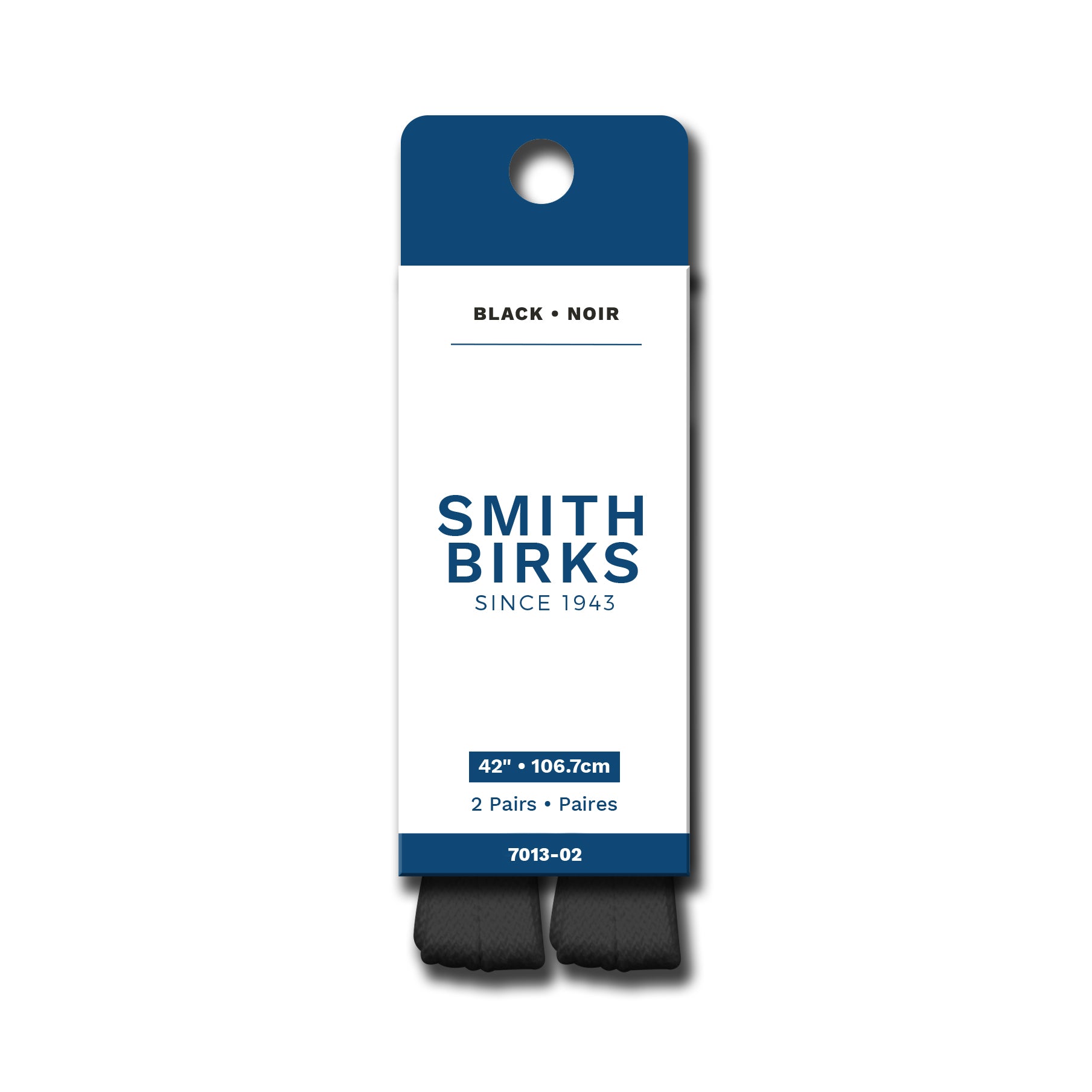 Smith Birks 2 Pairs Sport Flat Laces - Black 42in