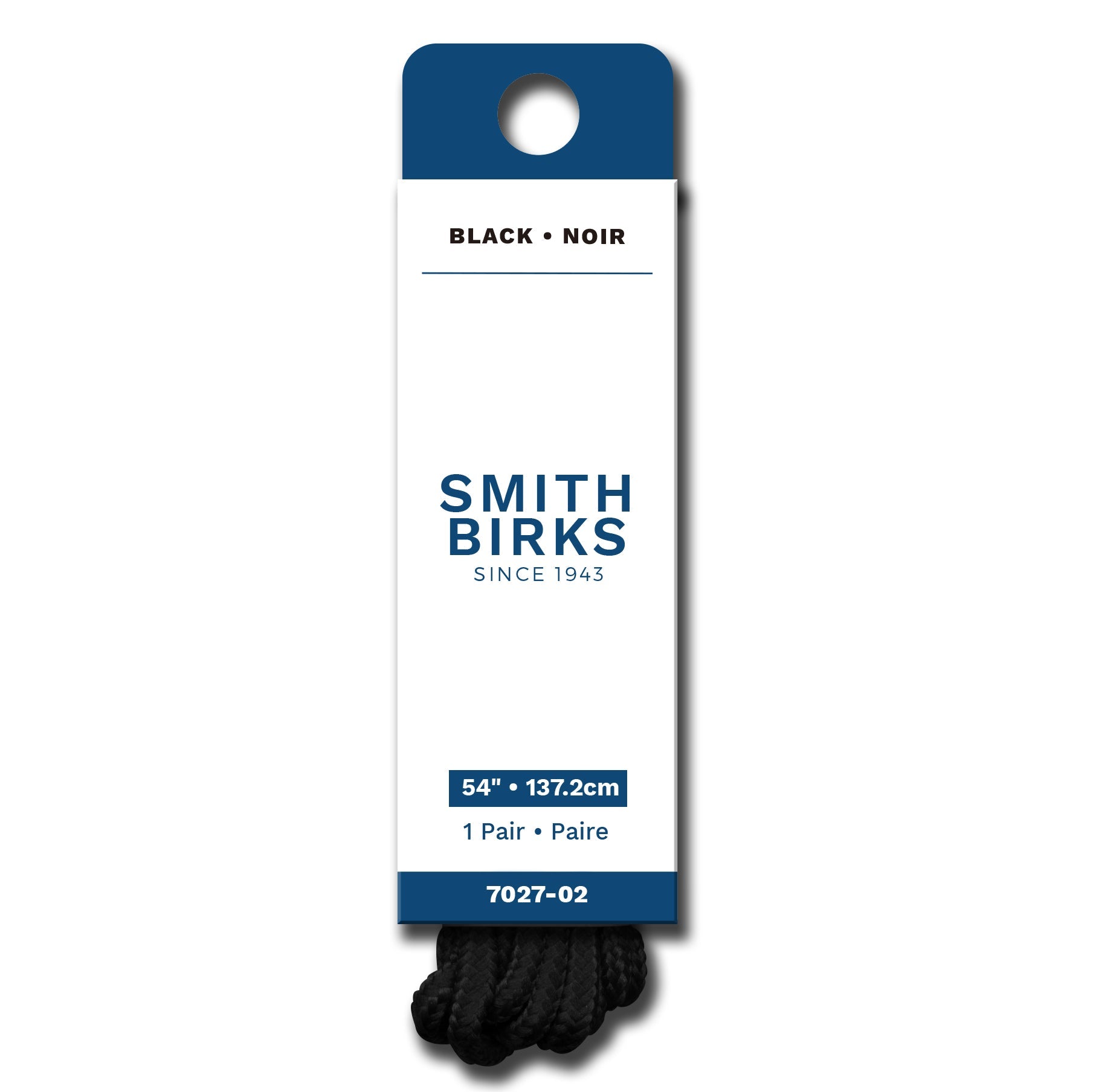 Smith Birks 1 Pair Round Boots Laces - Black 54in