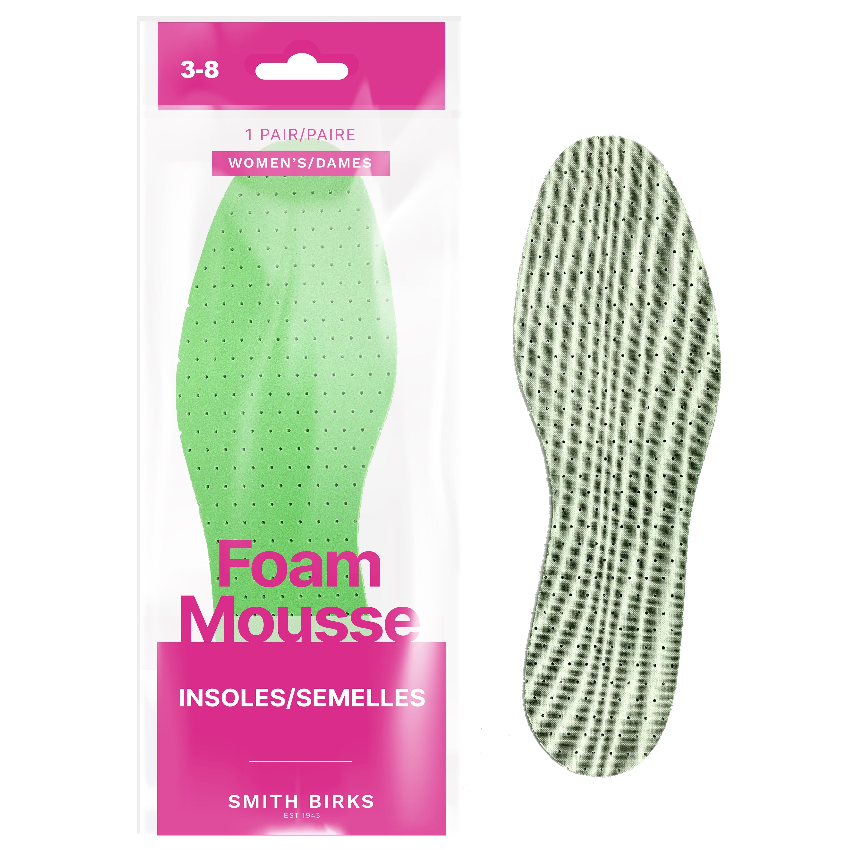 Smith Birks 1 Pair Foam Insoles - Women 3-8 