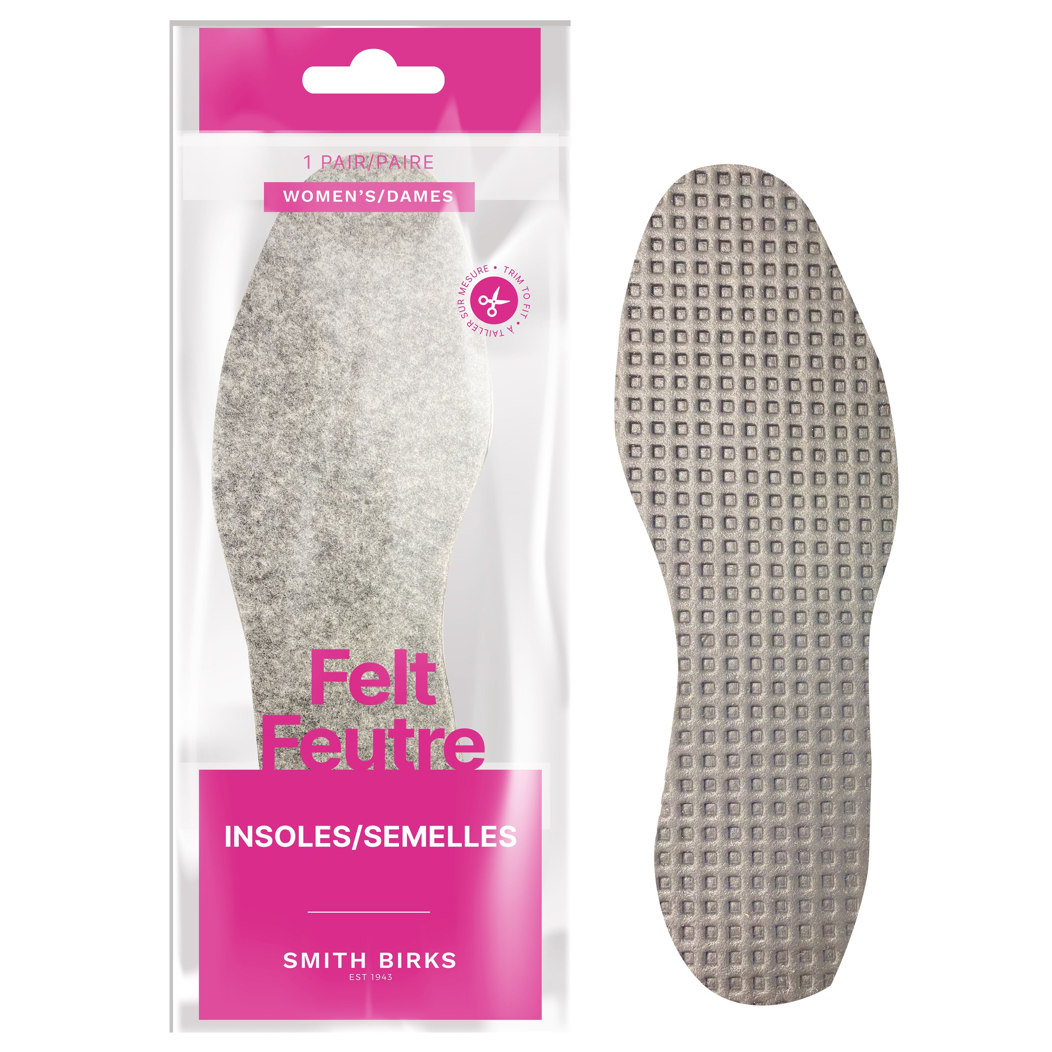 Smith Birks 1 Pair Felt Insoles - Women One Size 