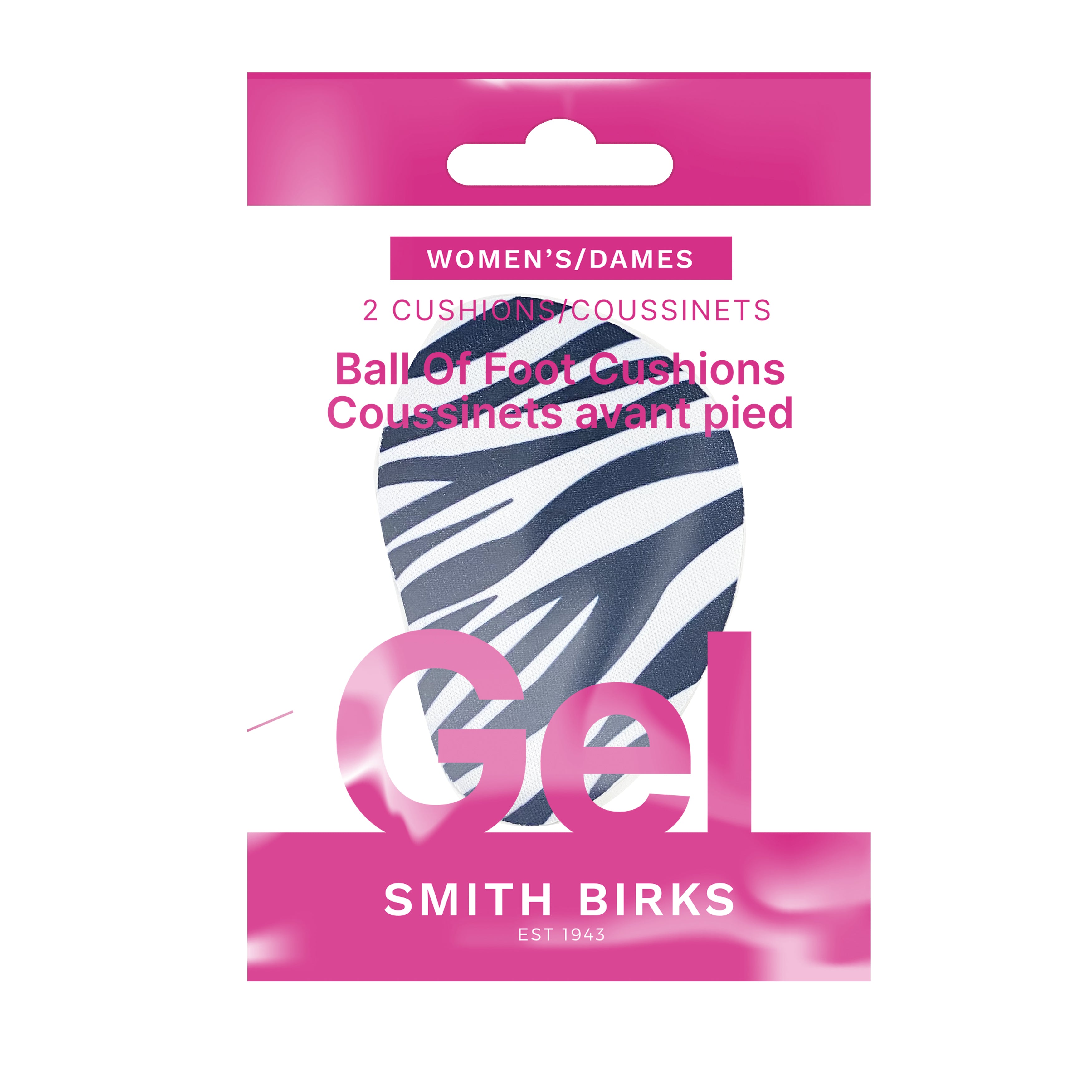 Smith Birks 2 Ball of Foot Gel Cushions Printed Zebra - Women