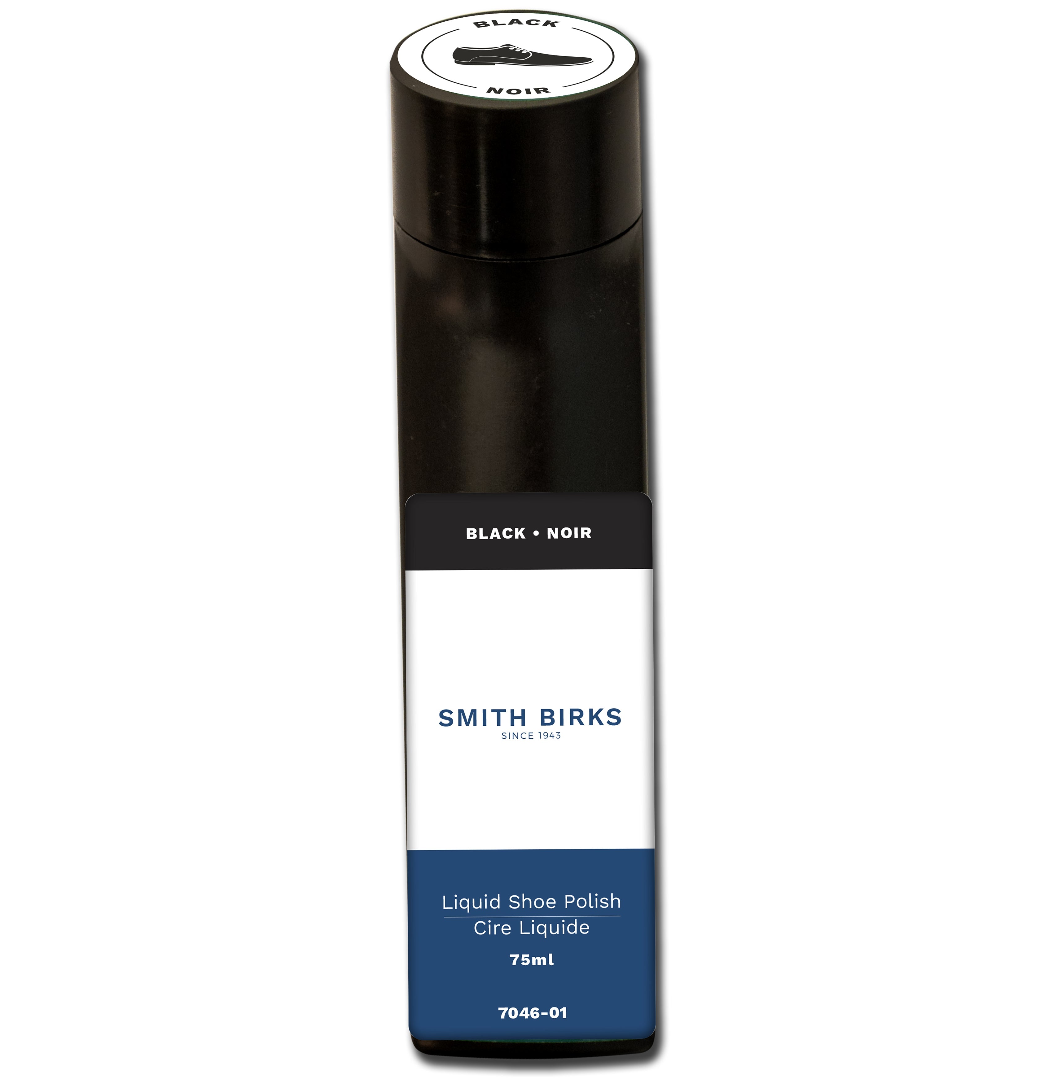 Smith Birks Black Liquid Shoe Polish 75ml 