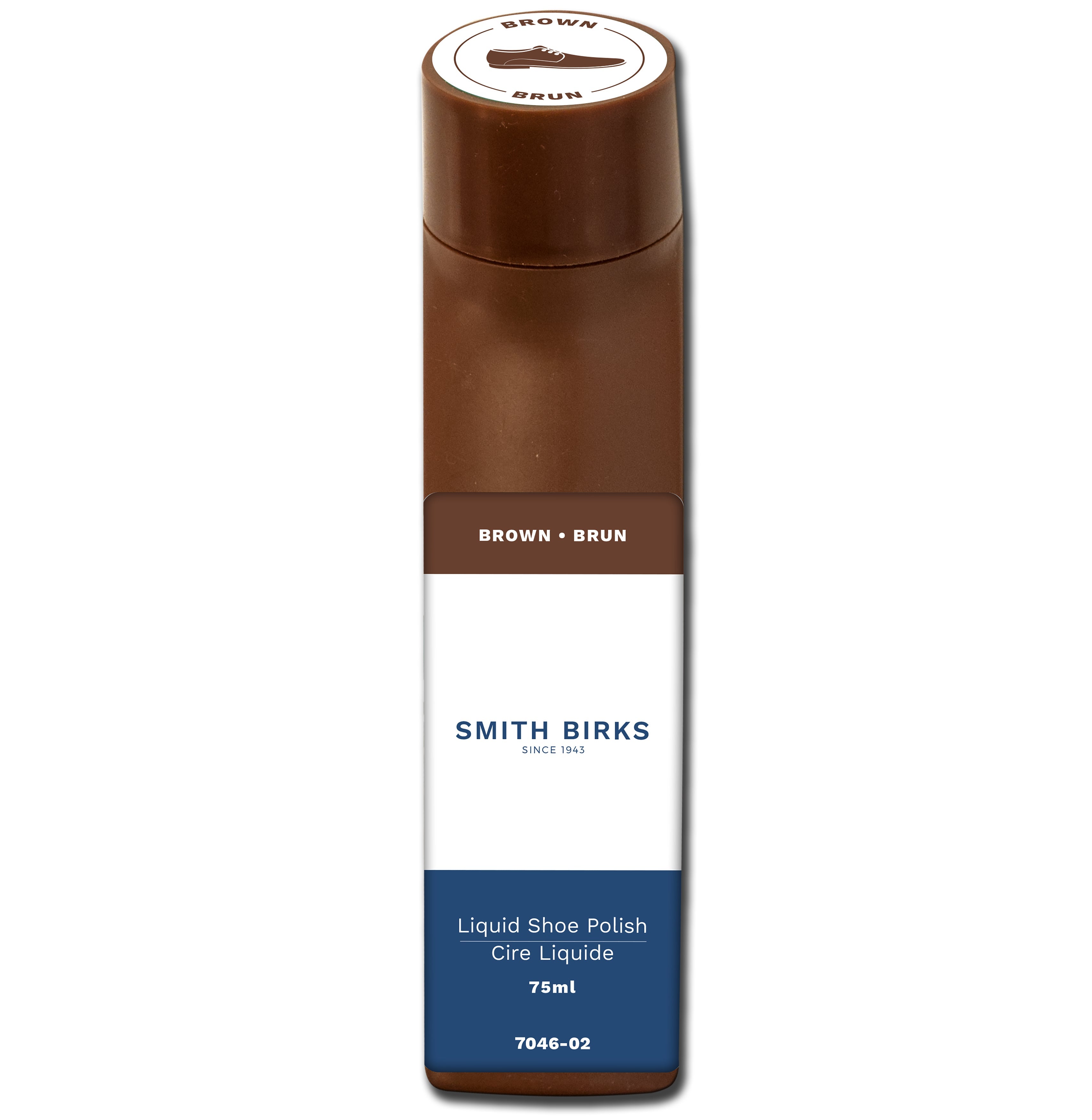 Smith Birks Brown Liquid Shoe Polish 75ml 