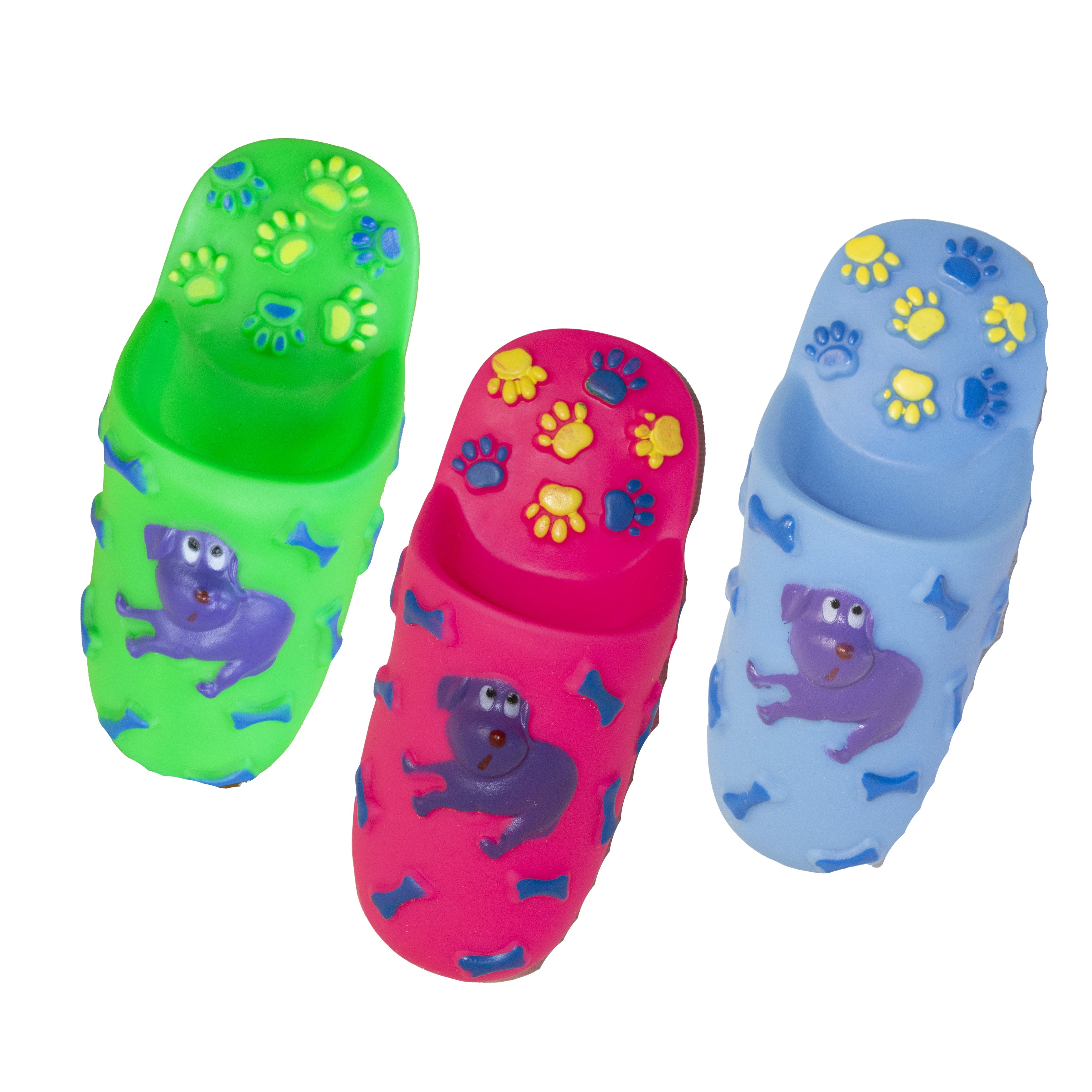 Pet Shoppe Dog Slipper Toy with Squeaker 100% Vinyl 5.75x2.25in  VRT 