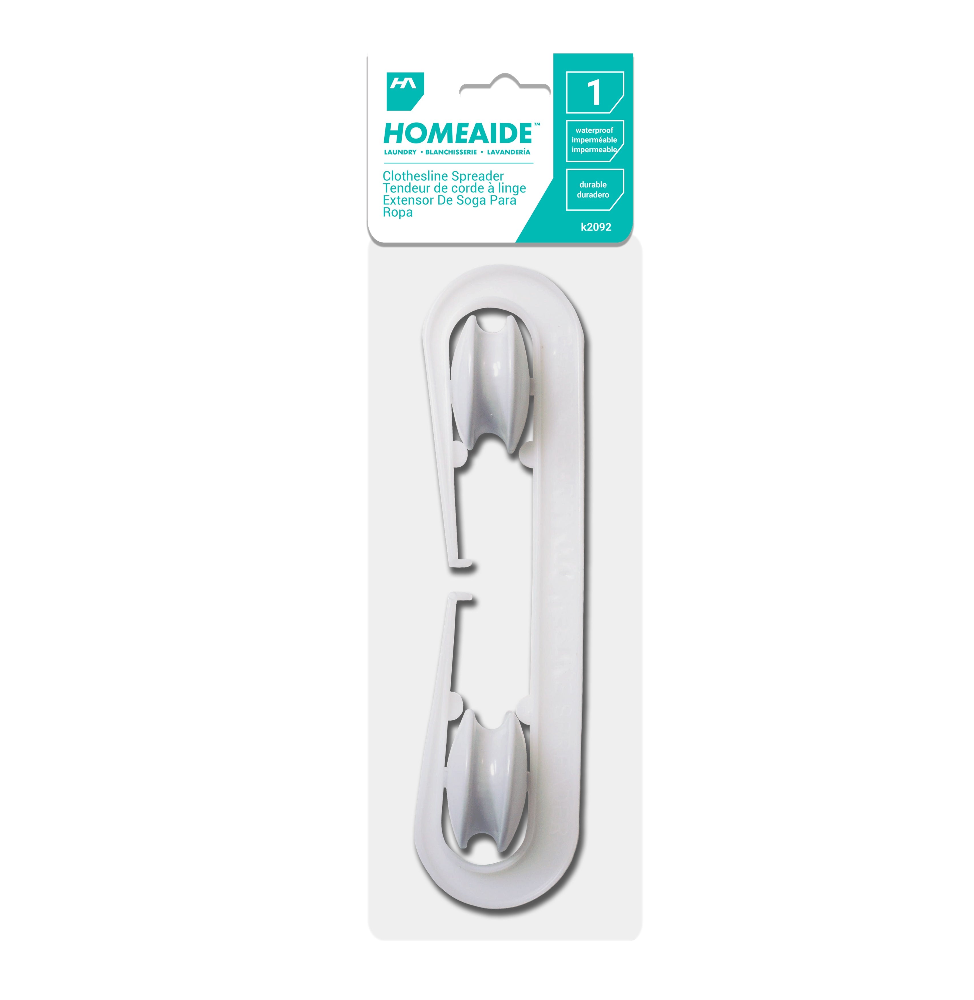 Homeaide Laundry White Plastic Clothesline Spreader 7in