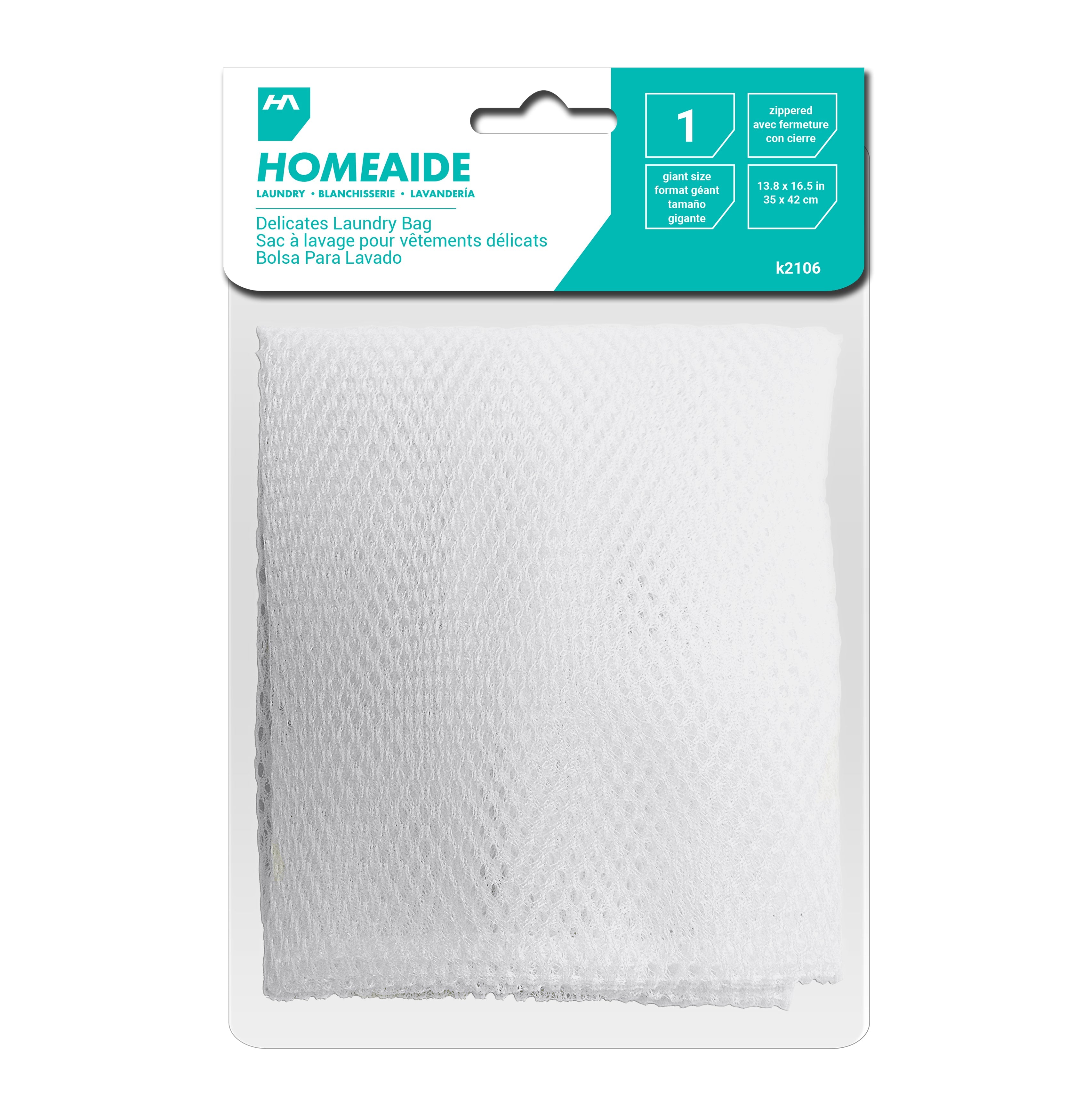 Homeaide Delicate Laundry Bag with Zipper - Polyester 13.8x16.5in 