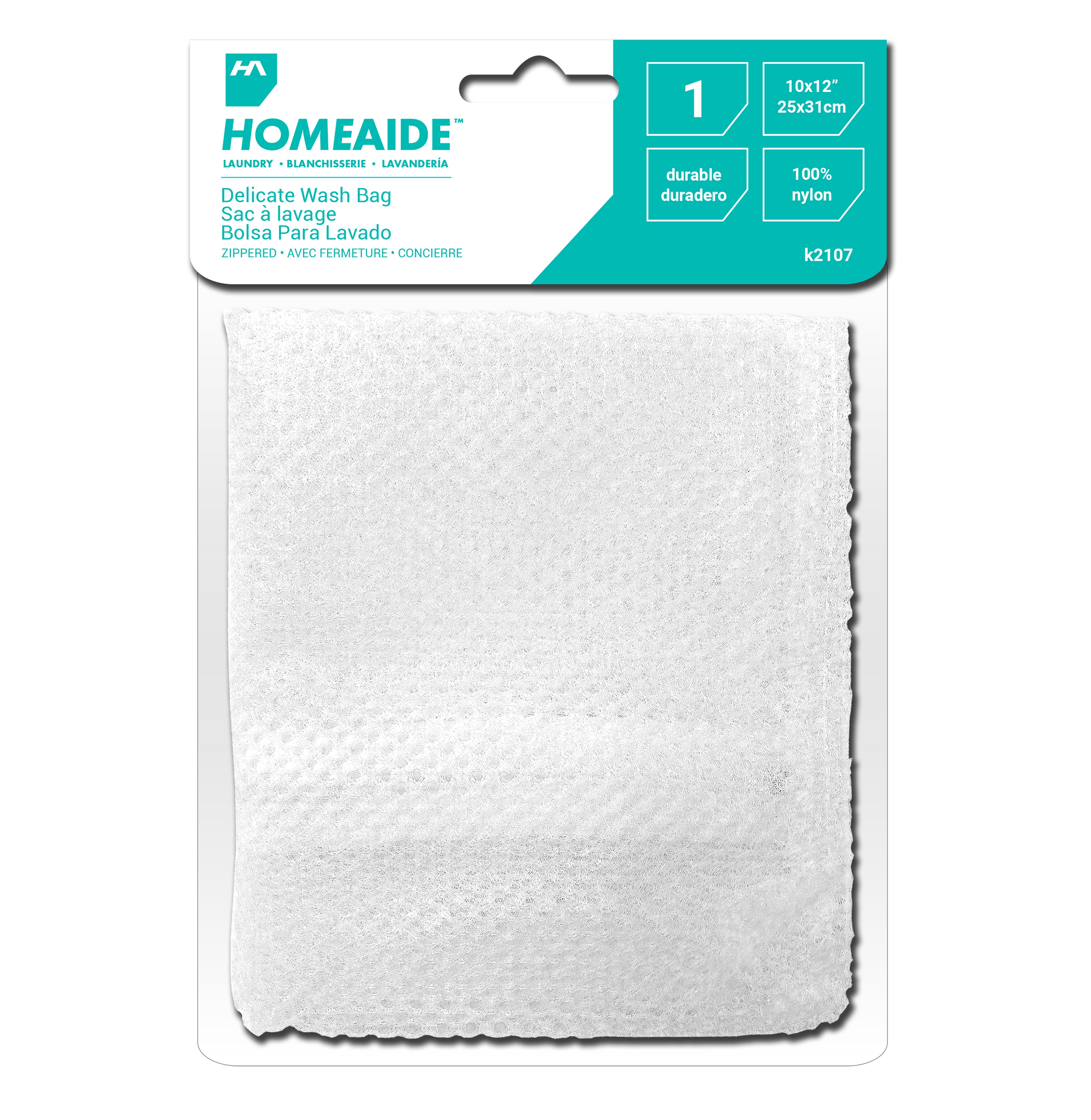 Homeaide Delicate Laundry Bag with Zipper 100% Nylon 10x12in