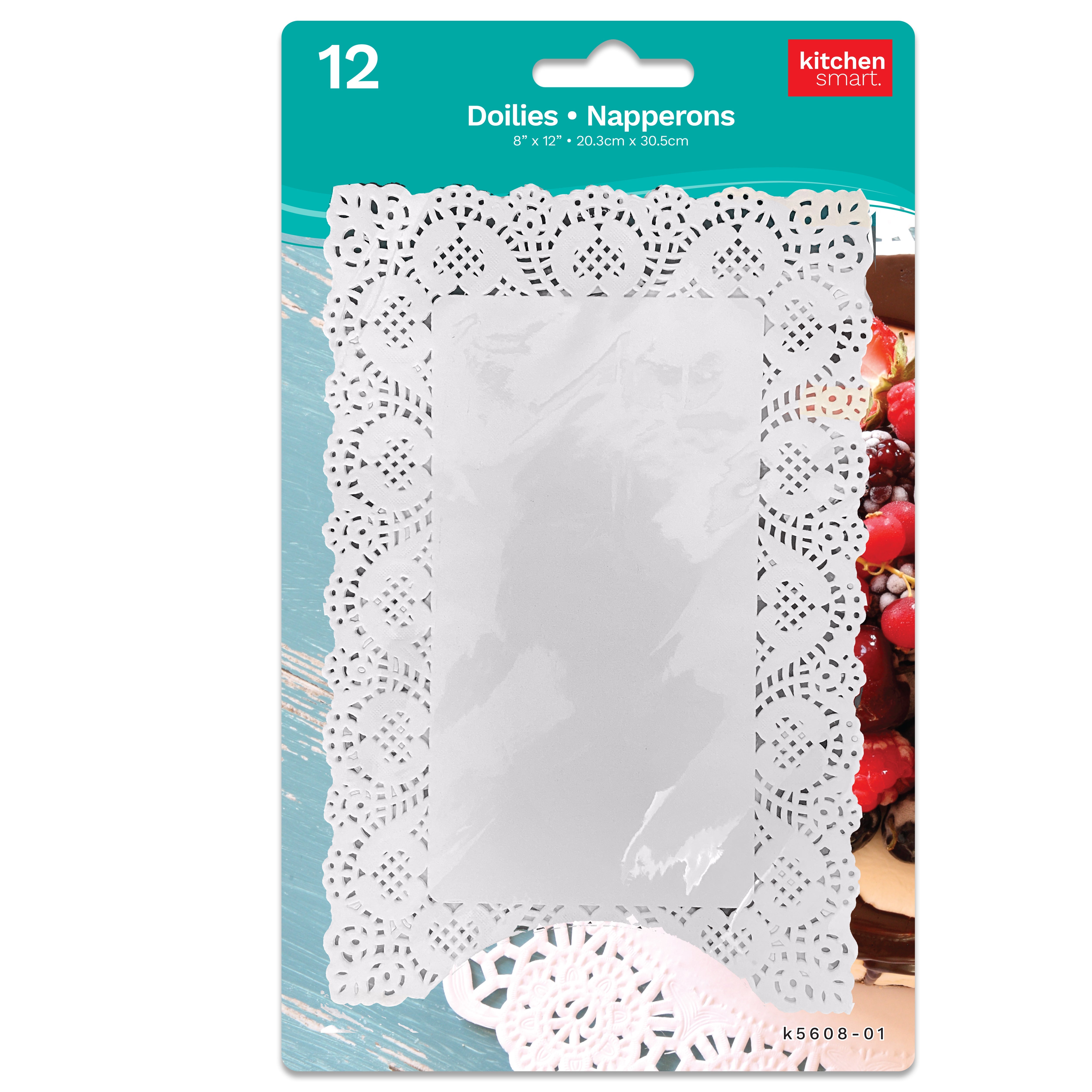 Kitchen Smart 12 Rectangular White Paper Dollies 8x12in 