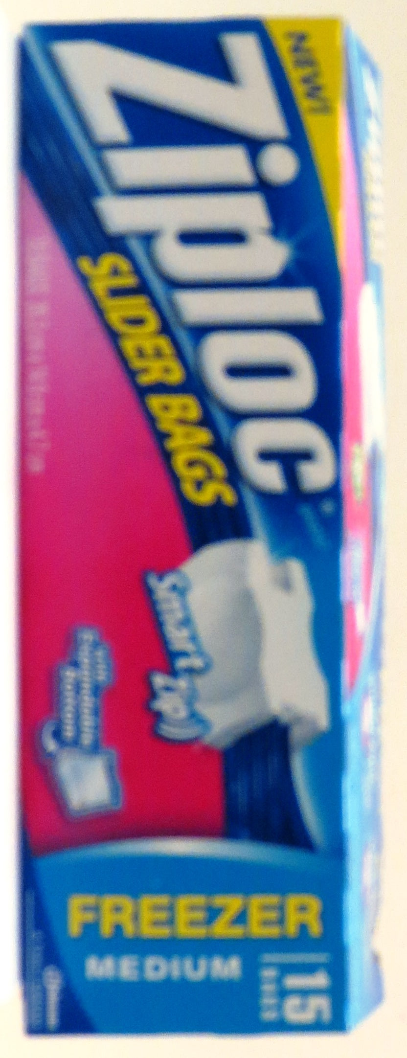 Ziploc 15 Easy Zipper Freezer Bags 7.8x5.9x1.8in 