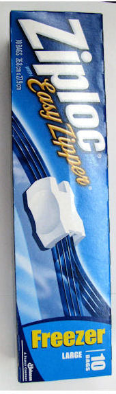 Ziploc 10 Easy Zipper Freezer Bags 10.5x11x2.6in 