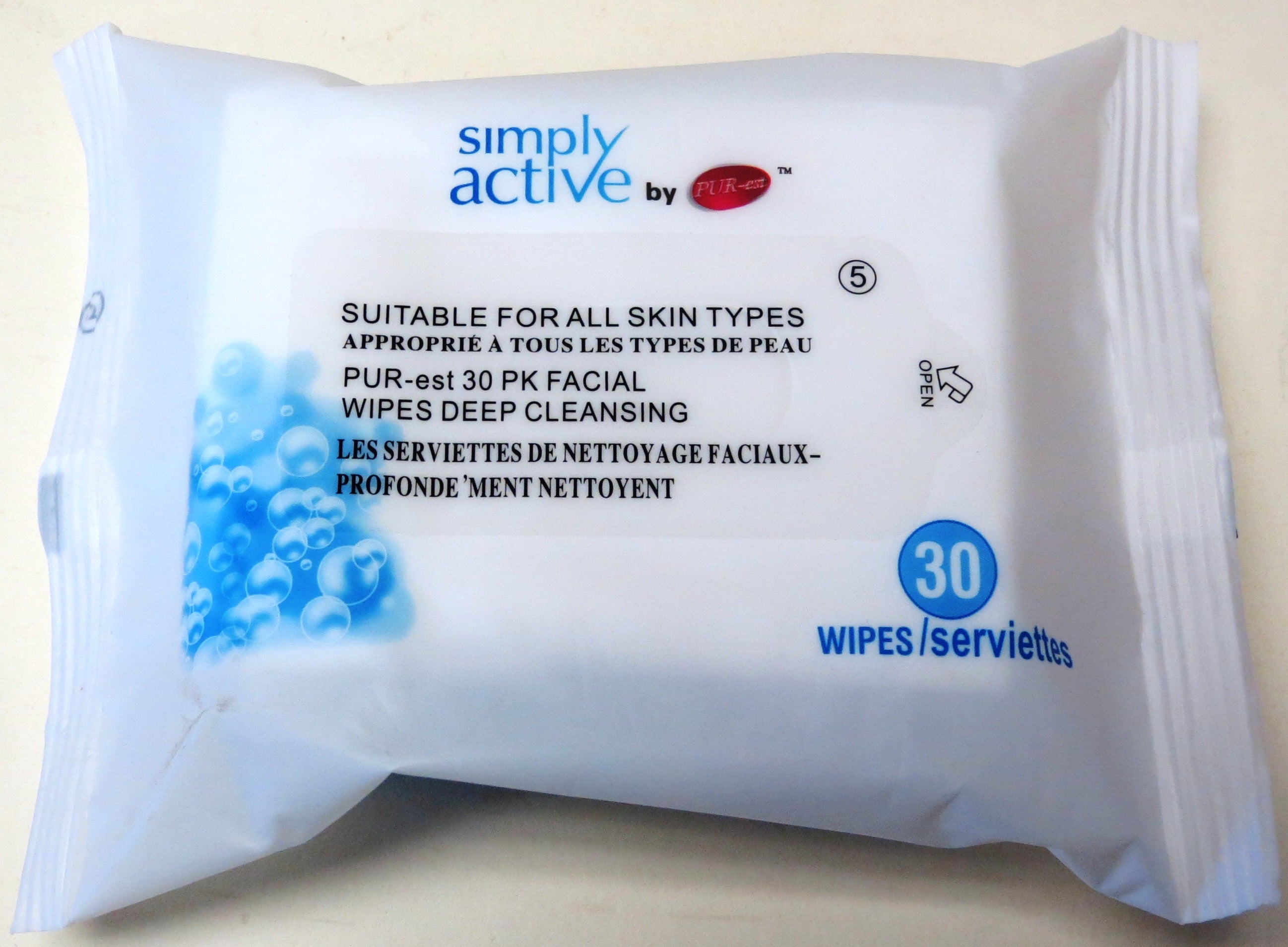Pur-Est 30 Facial Wipes for All Skin Types 