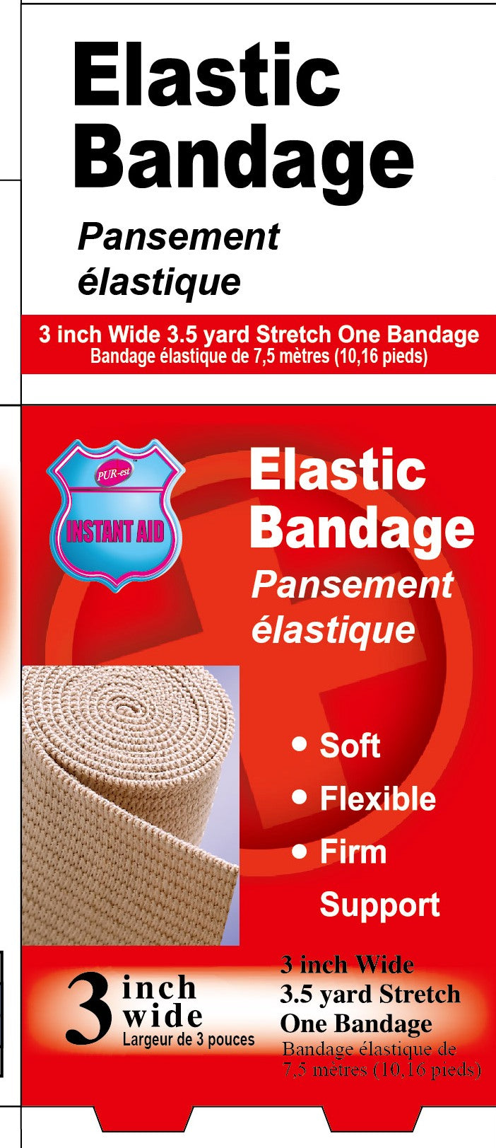 First Aid Elastic Bandage - Cotton 3in x 10.5ft