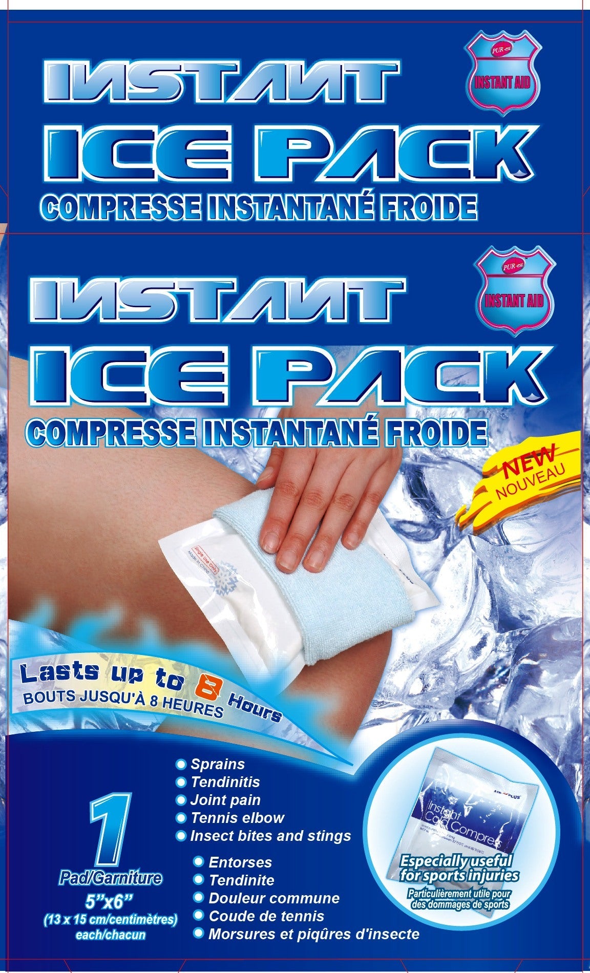 First Aid Instant Ice Pack 5x6in 