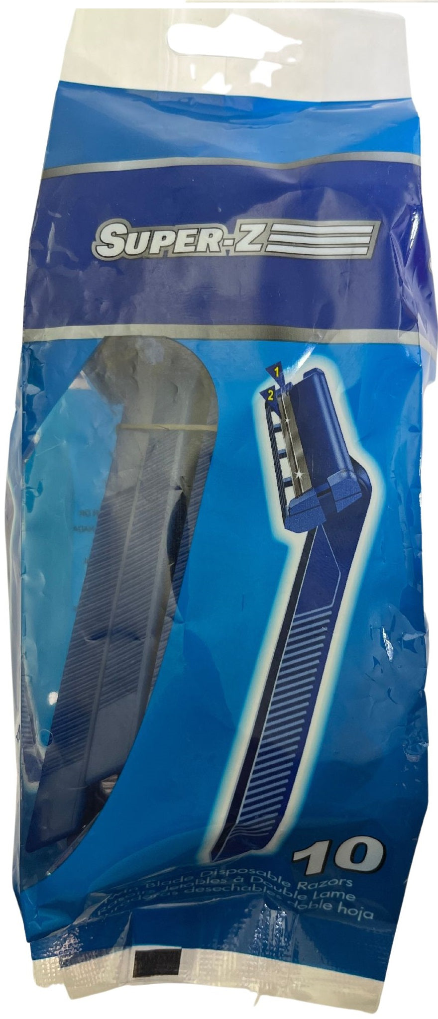 Super-Z 10 Twin Blade Blue Disposable Razors for Men 