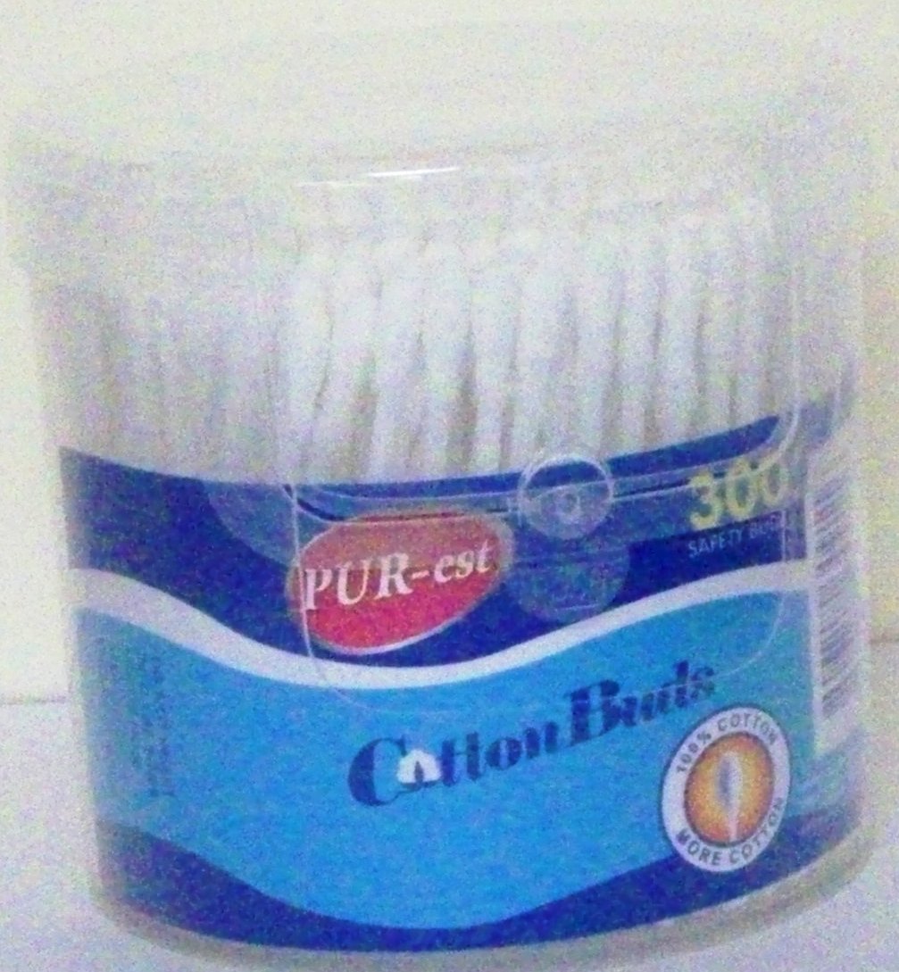 Pur-Est 300 Cotton Swabs with Reusable Container 3in