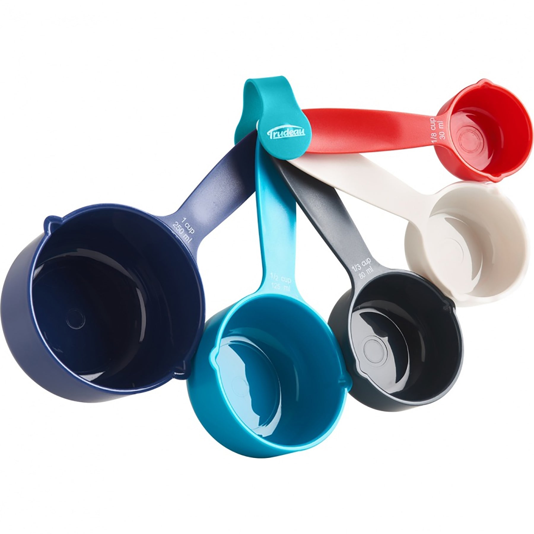 Trudeau 5pcs Measuring Cups Set Shock Resistant Plastic BPA Free 1/8 to 1 Cup