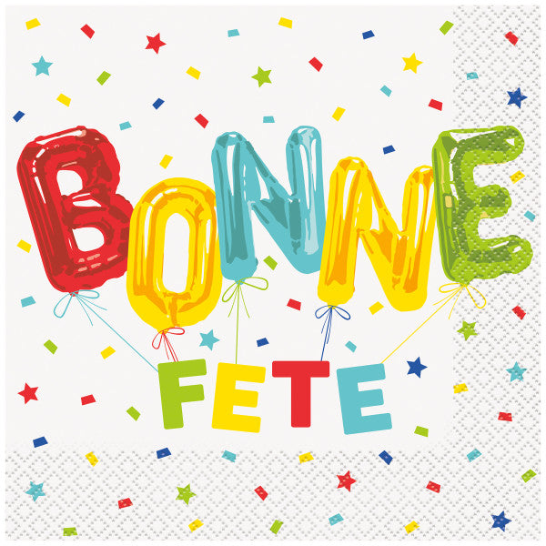 Bonne Fête 16 Luncheon Napkins 2 Ply 12.75x12.75in
