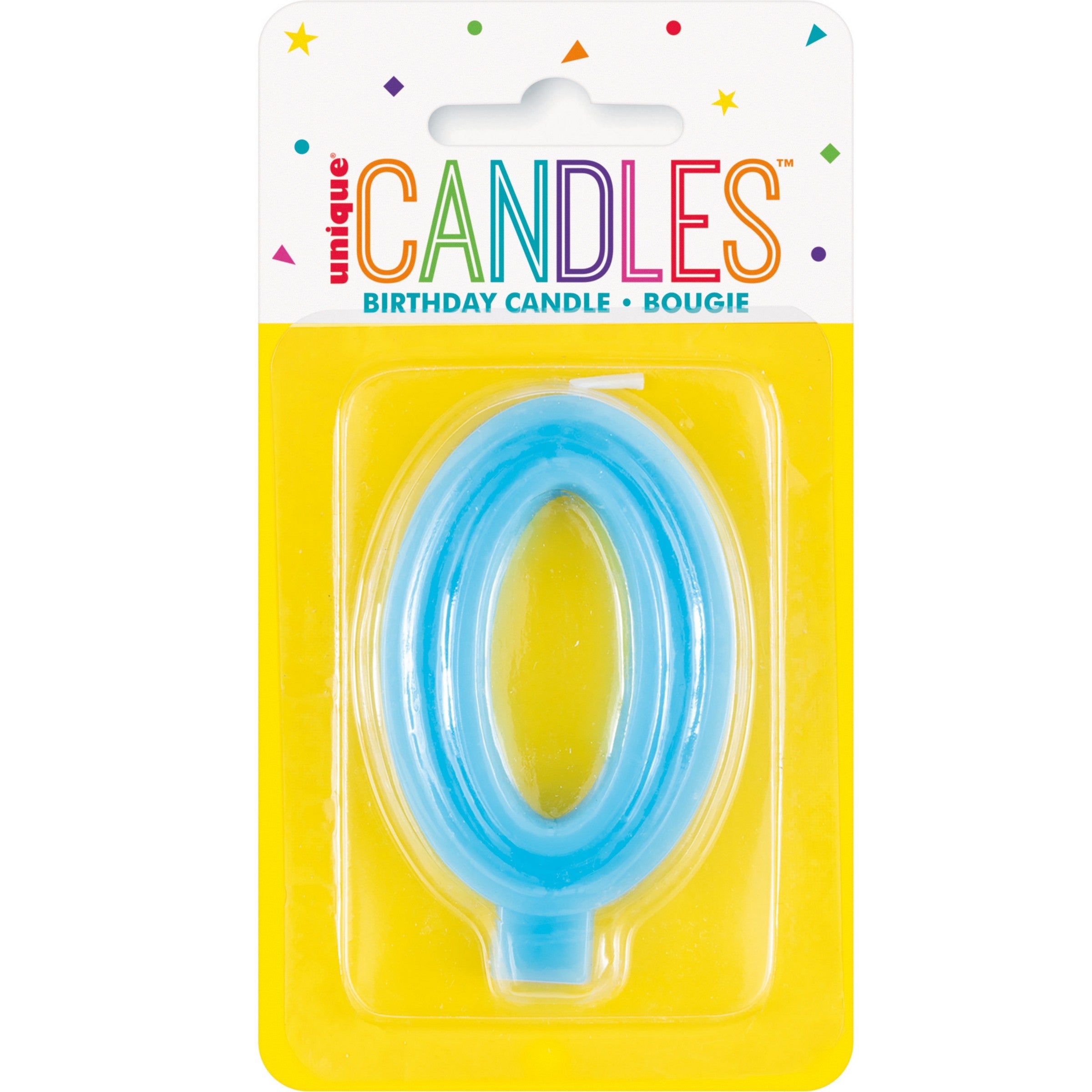 Raised Border Birthday Candle Number 0 1.75x3in