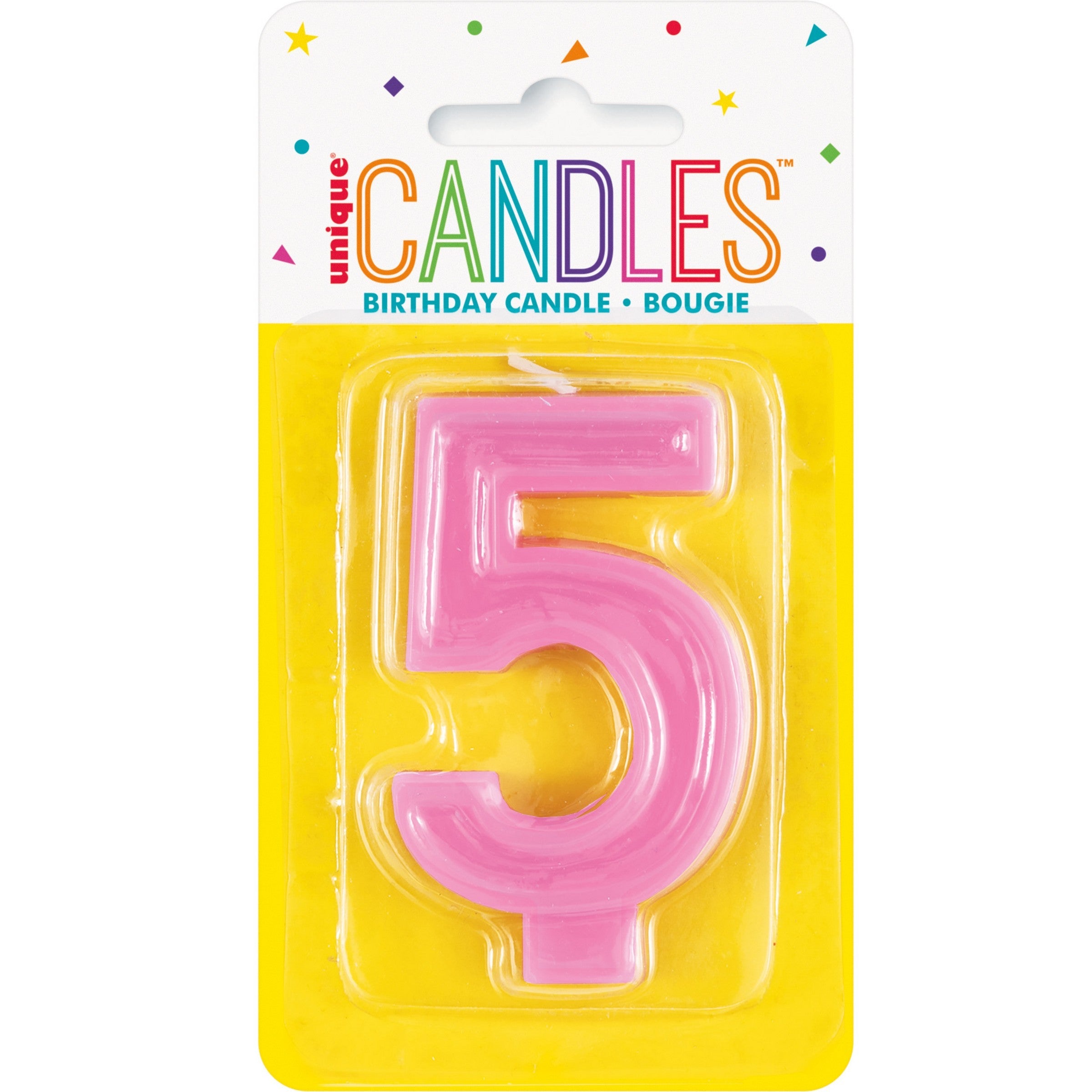 Raised Border Birthday Candle Number 5 1.75x3in