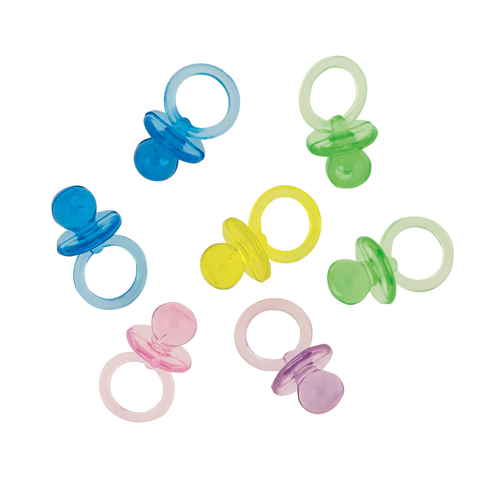 Baby Shower 18 Crystal Pacifiers 1in Assorted Colors
