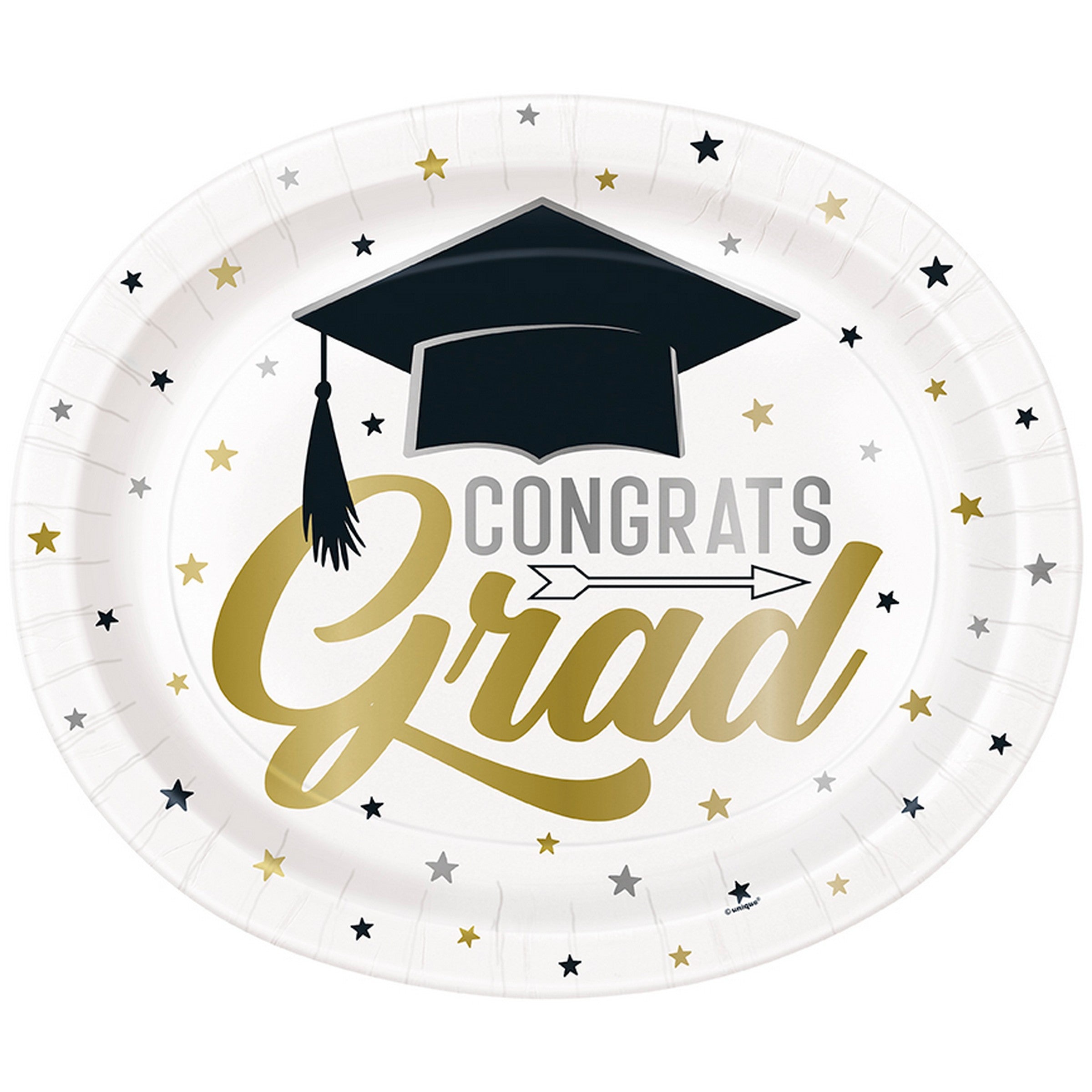 Graduation 8 Oval Paper Plates 12in