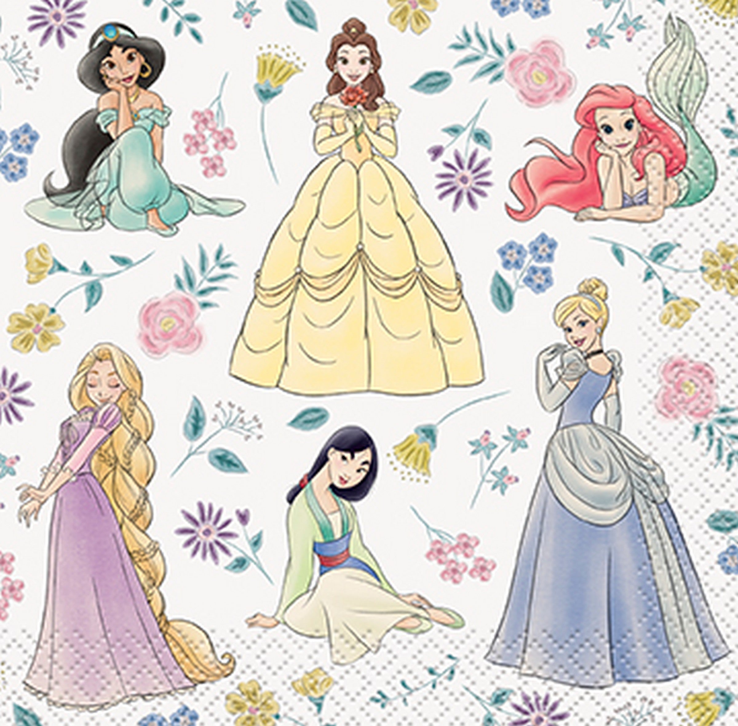 Disney Princess 16 Beverage Napkins 9.75x9.75in