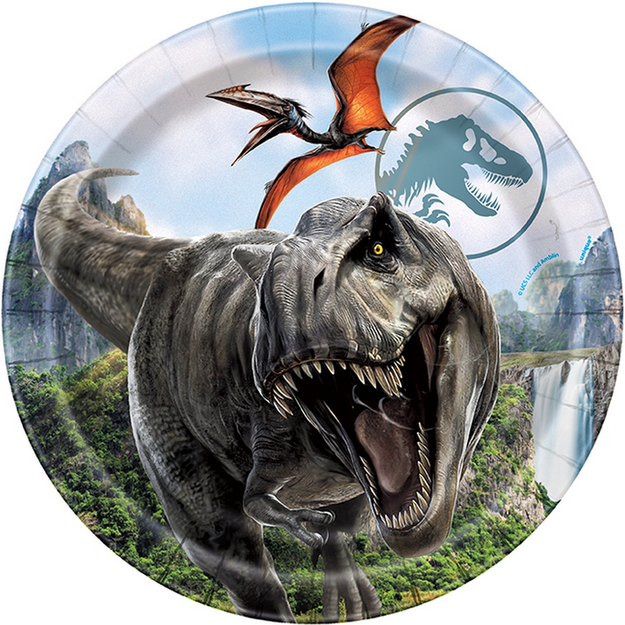 Jurassic 8 Round Paper Plates 9in