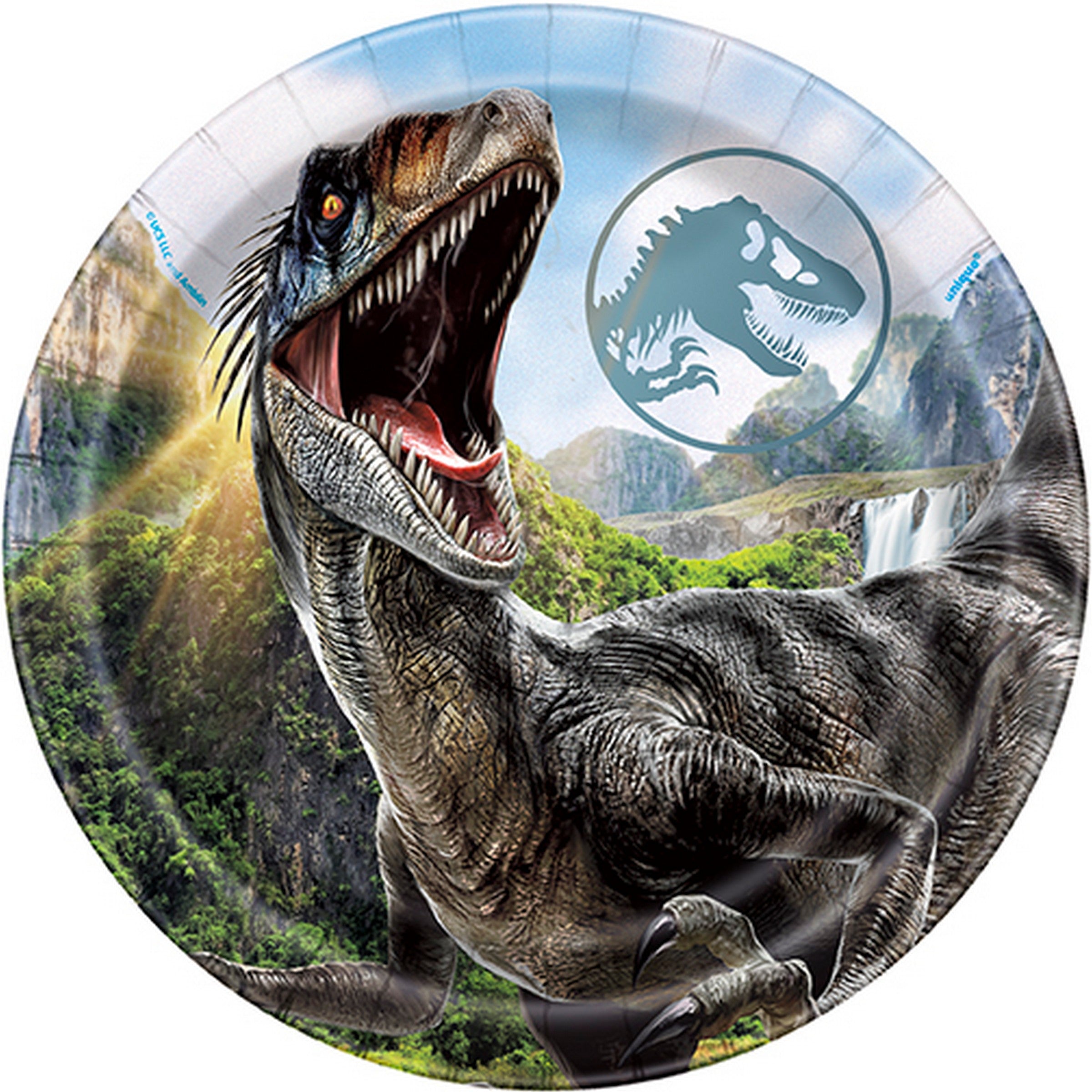 Jurassic 8 Round Paper Plates 7in