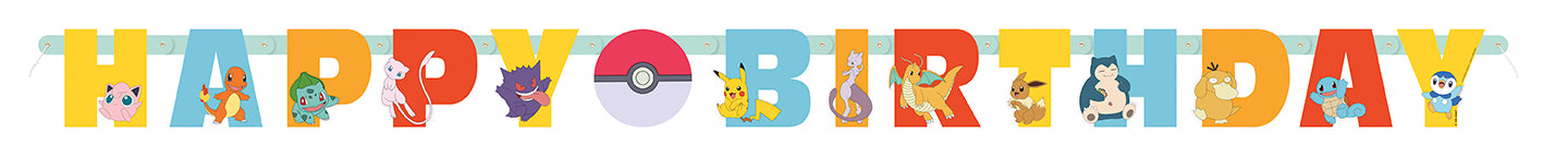 Bannière articulée Pokémon Joyeux Anniversaire 72 po