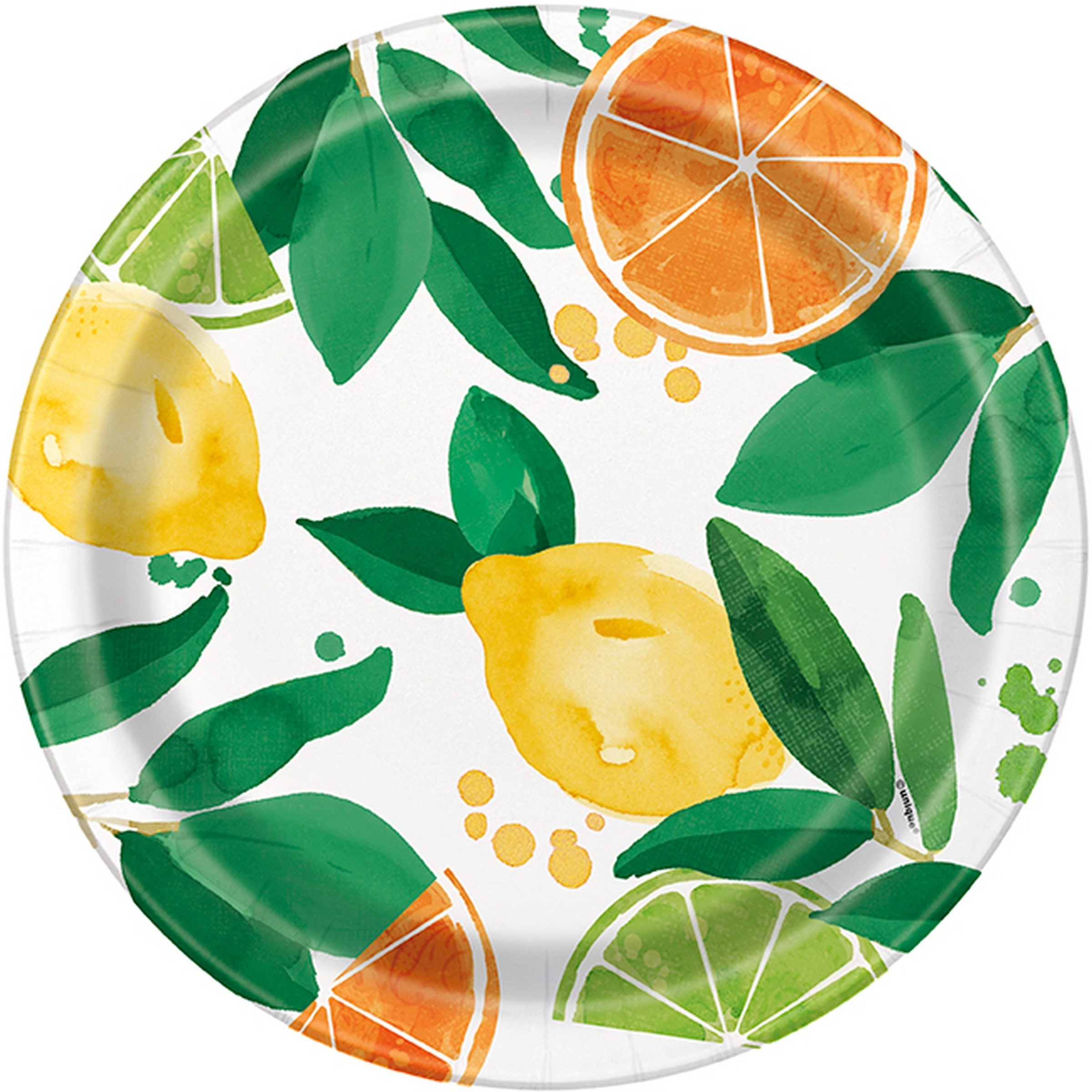 Summer Citrus 8 Round Paper Plates 9in