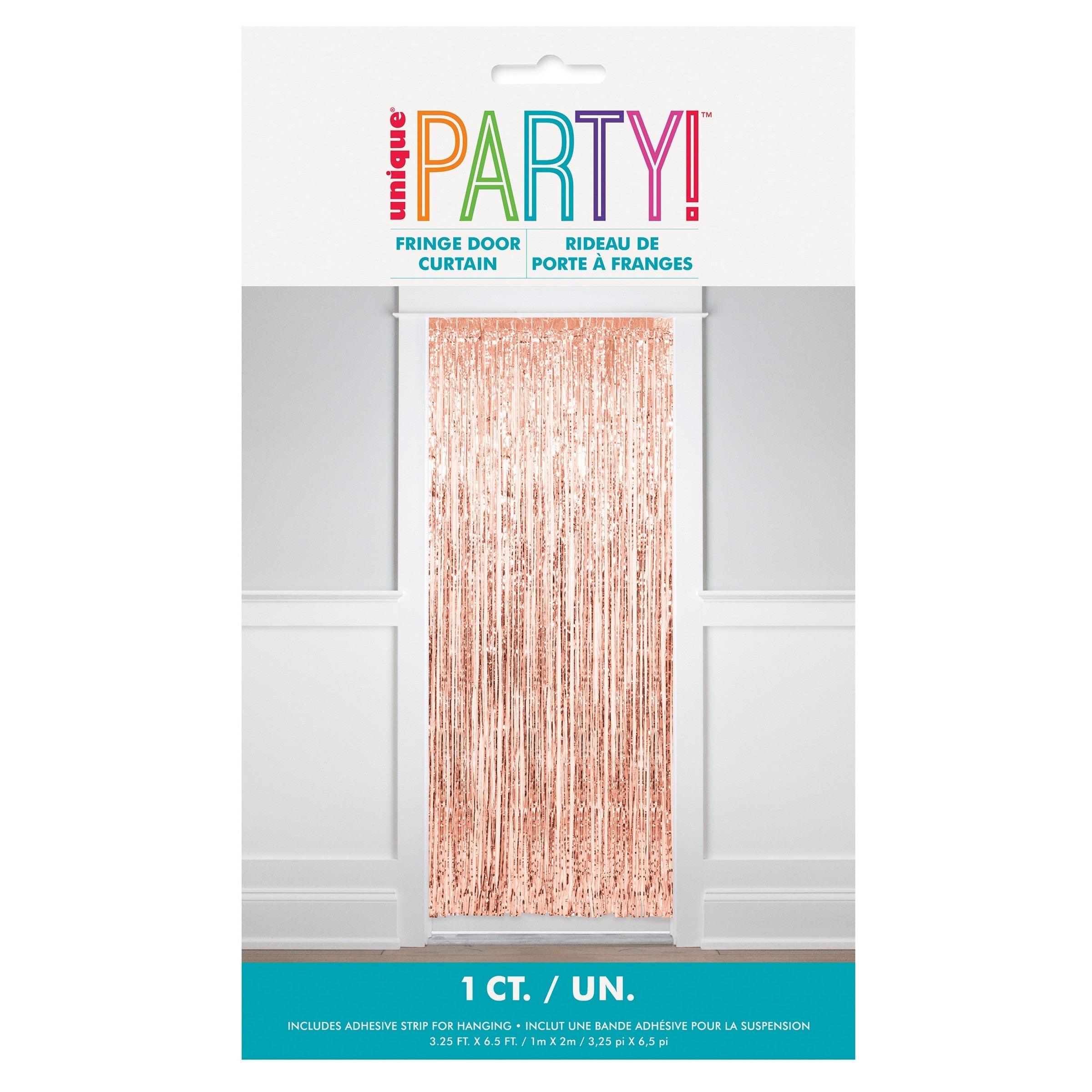 Fringe Rose Gold Foil Door Curtain 40x70in