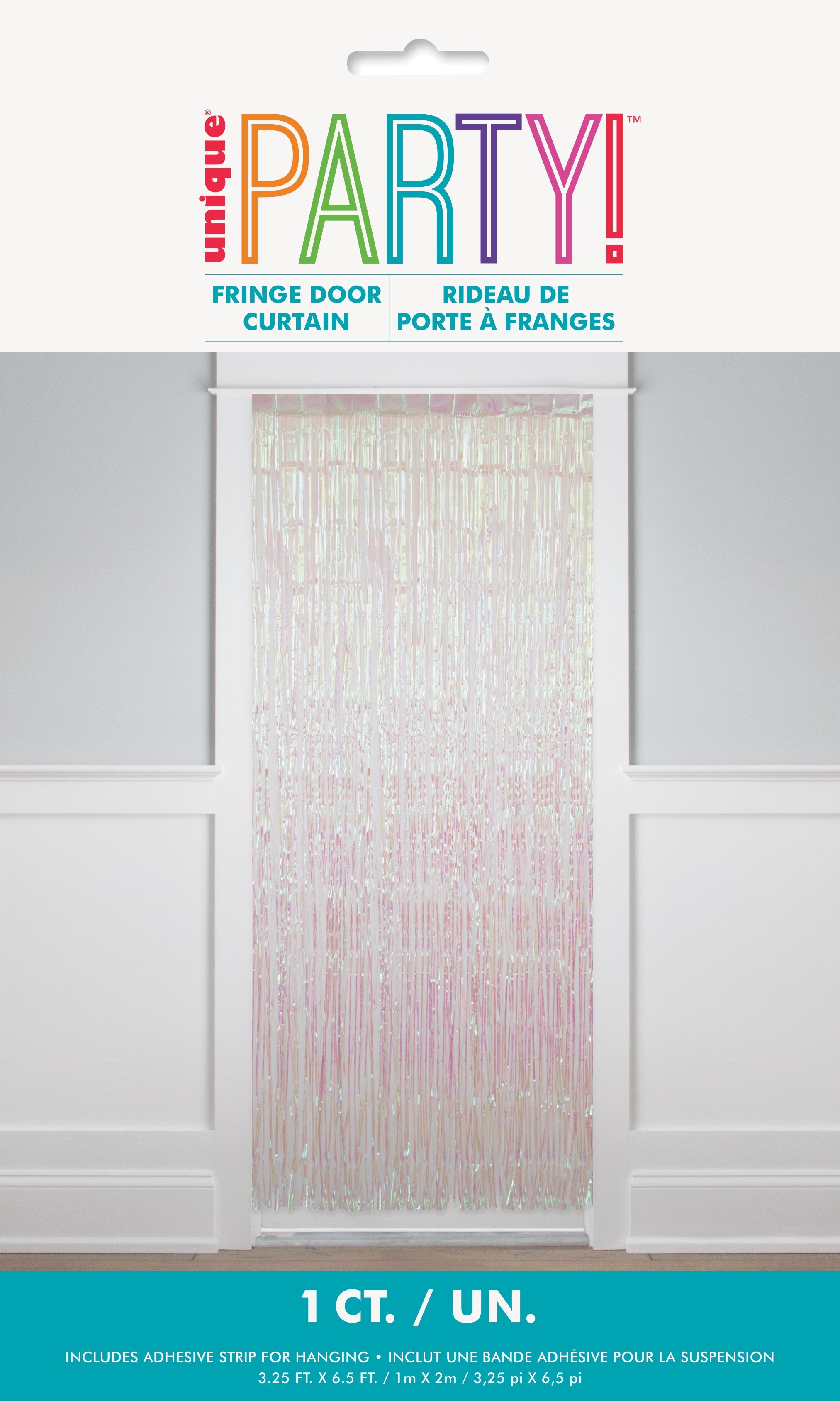 Iridescent Foil Fringe Door Curtain  3.25 x 6.5ft
