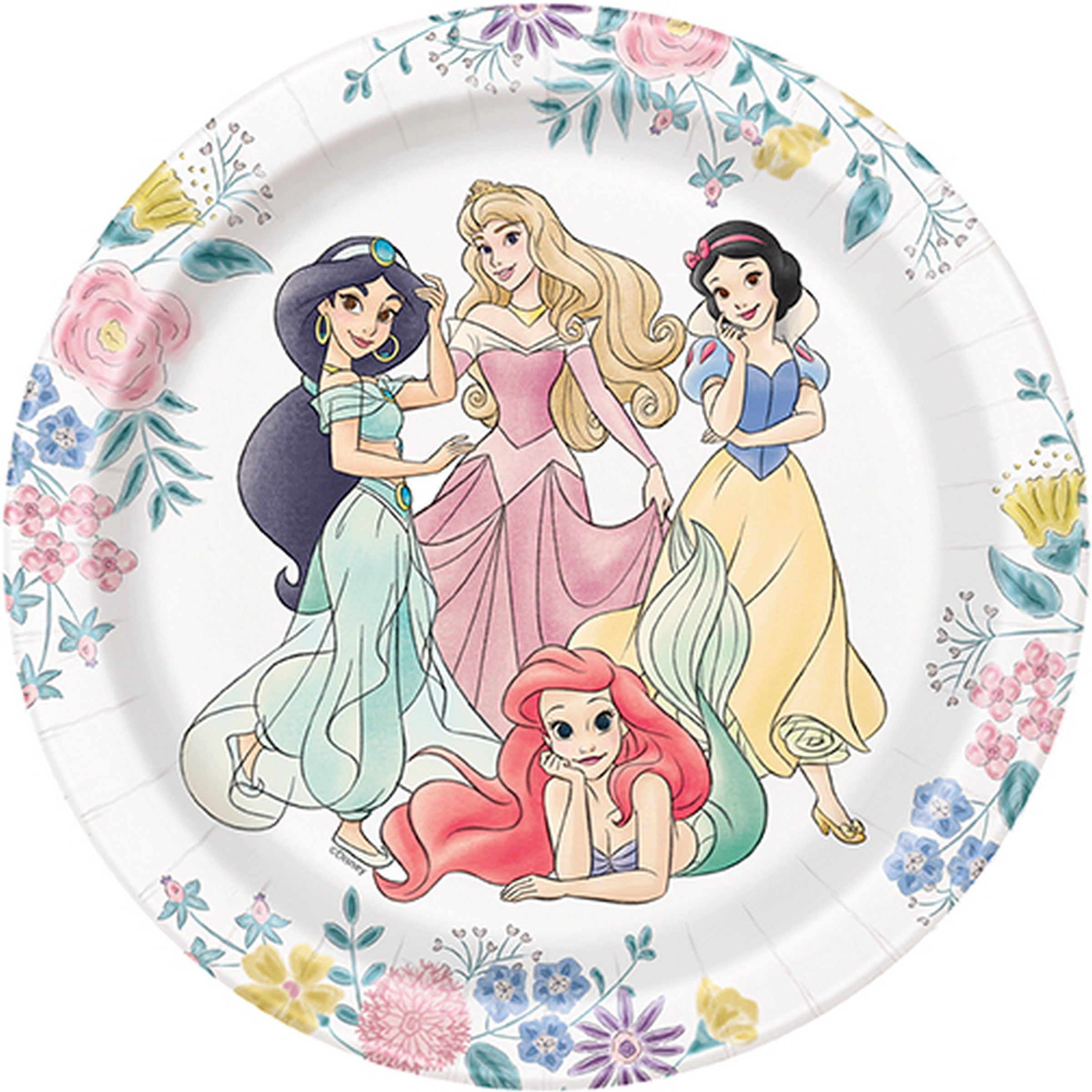 Princess 8 Round Paper Plates 7in