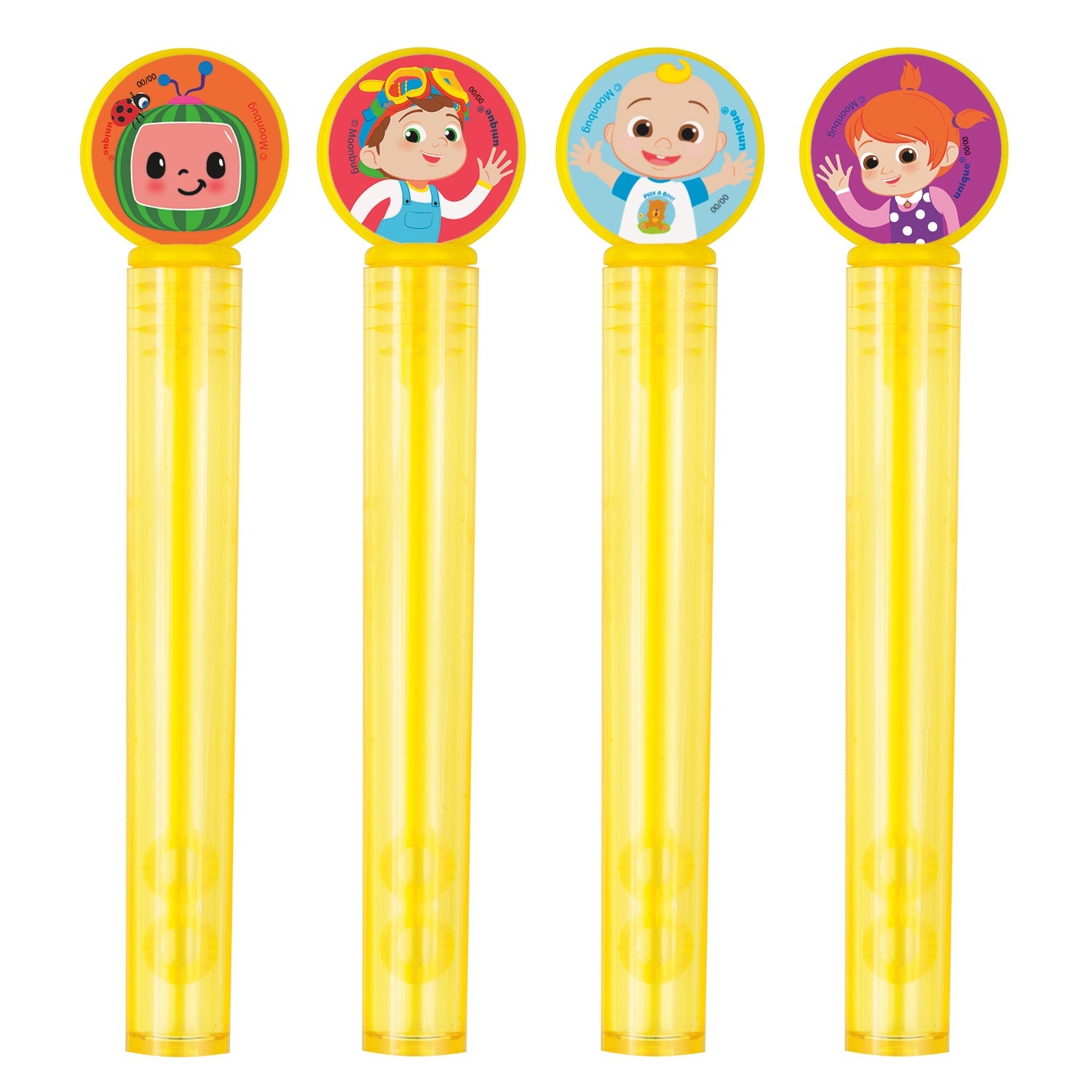 CoComelon 4 Bubbles and Wands - Non-toxic 4.5in 0.1oz each