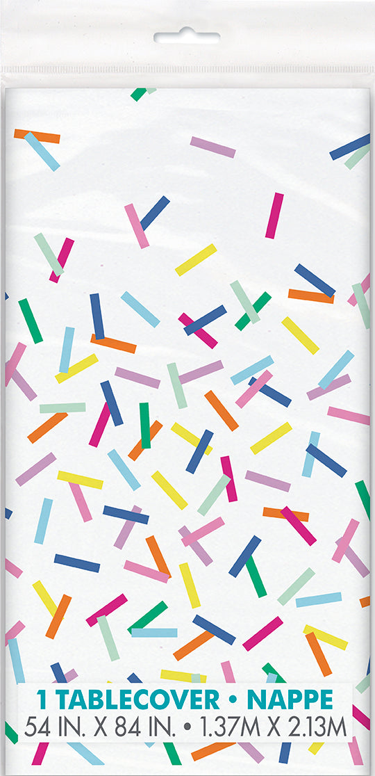 Pink Sprinkles Plastic Table Cover 54x84in