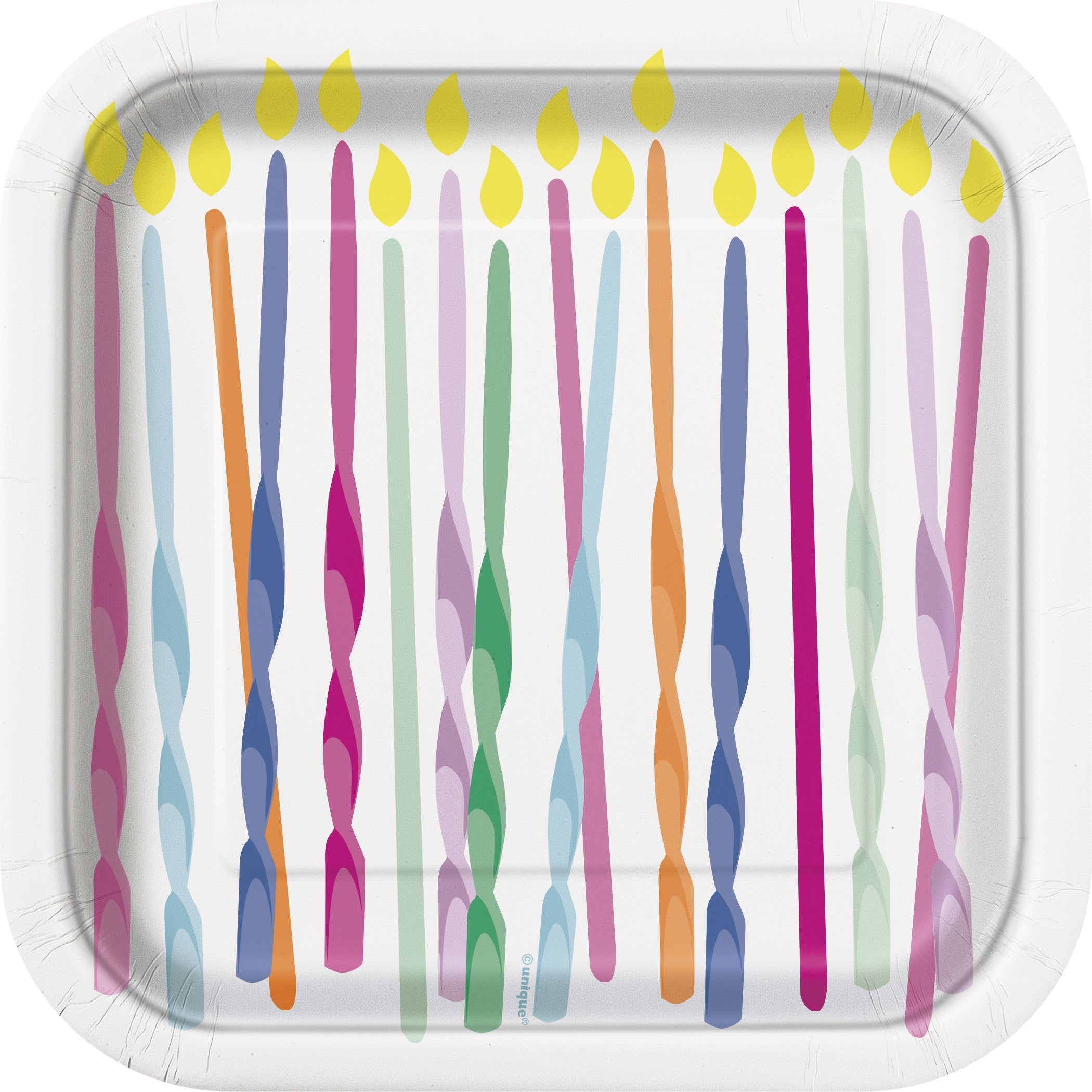 Pink Sprinkles 8 Square Paper Plates 7in