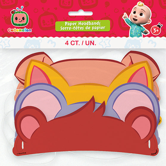 CoComelon 4 Paper Headbands 7.75x3in 