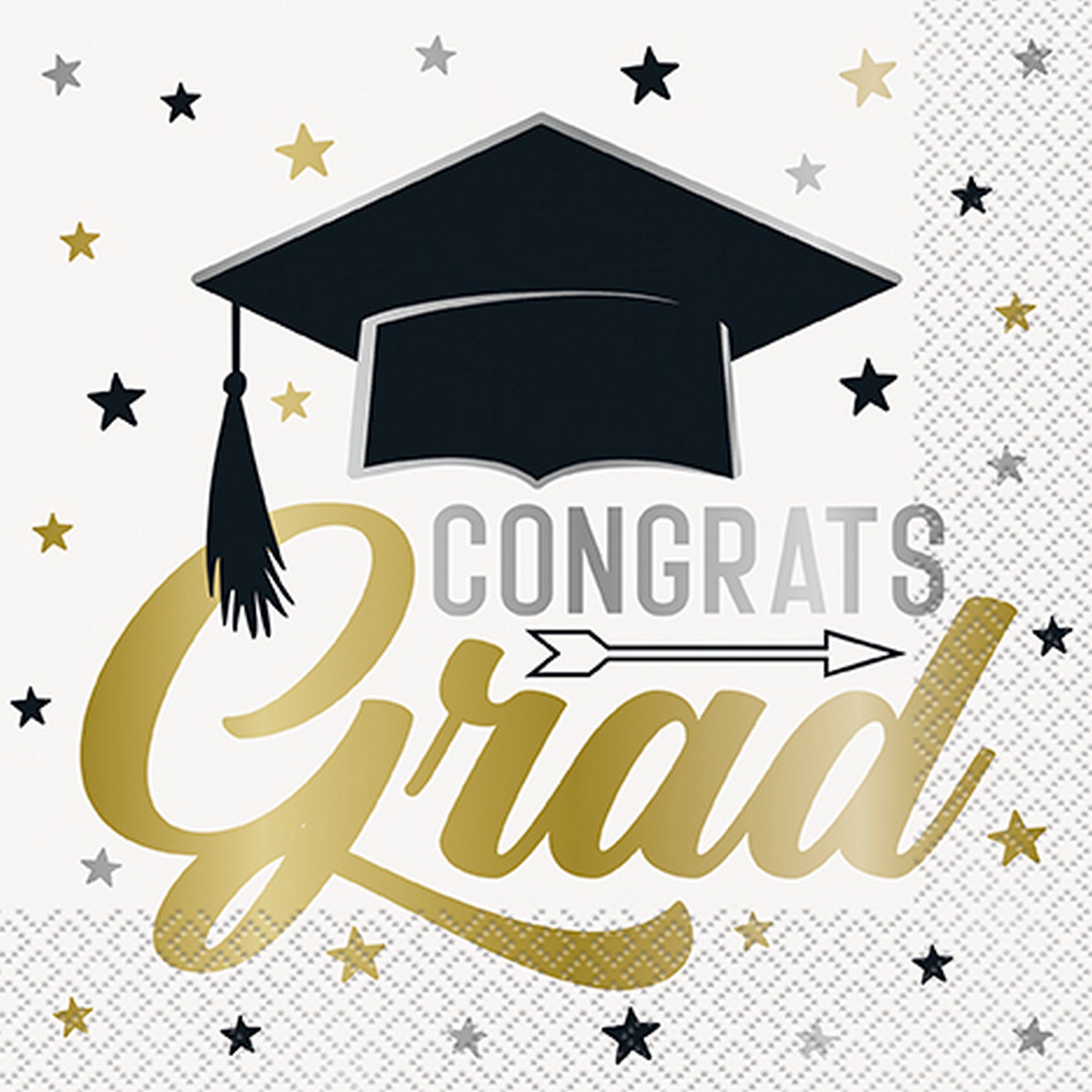Graduation 16 Luncheon Napkins 12.75x12.75in 