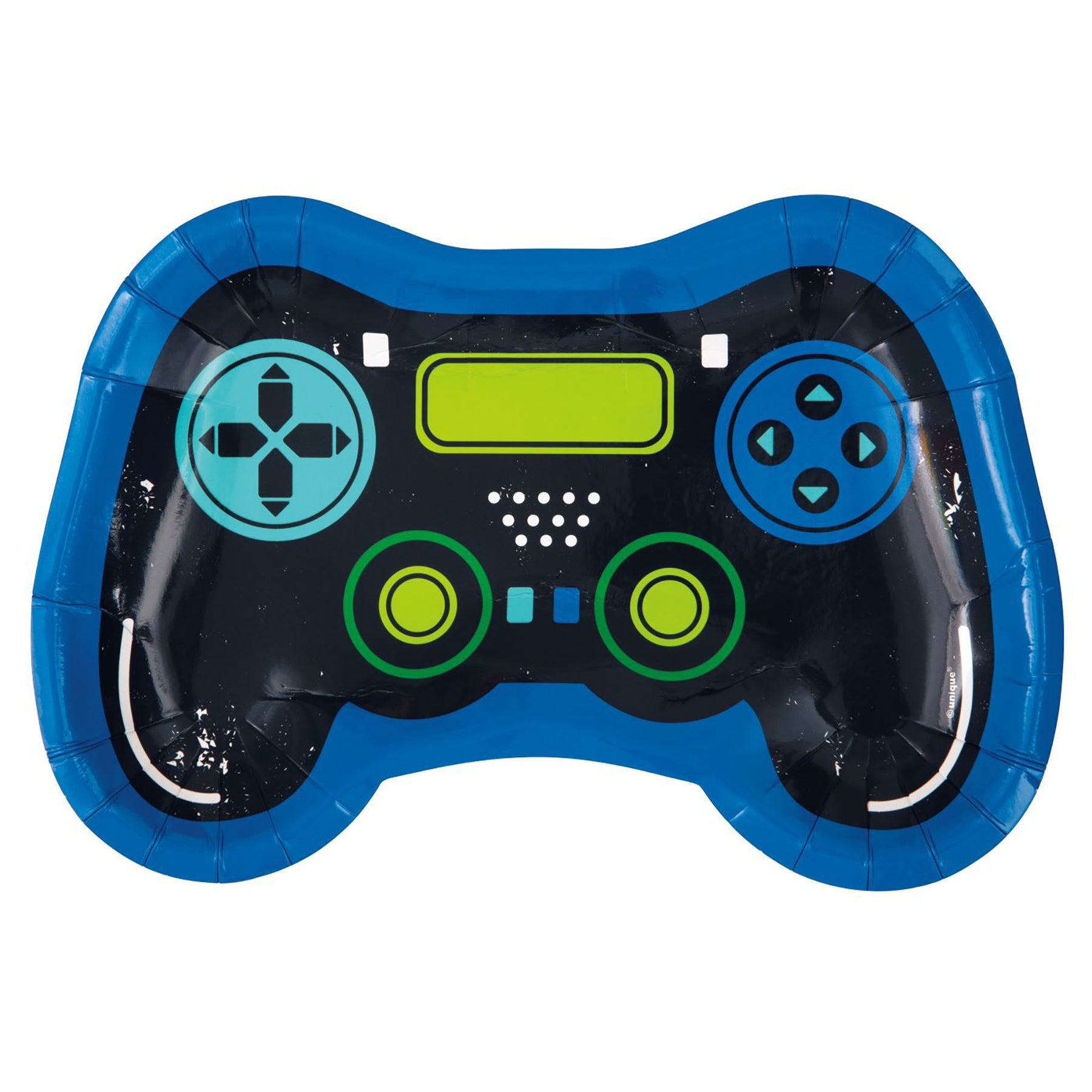 Gamer Birthday 8 Controller Shaped Paper Plates 9.25in 