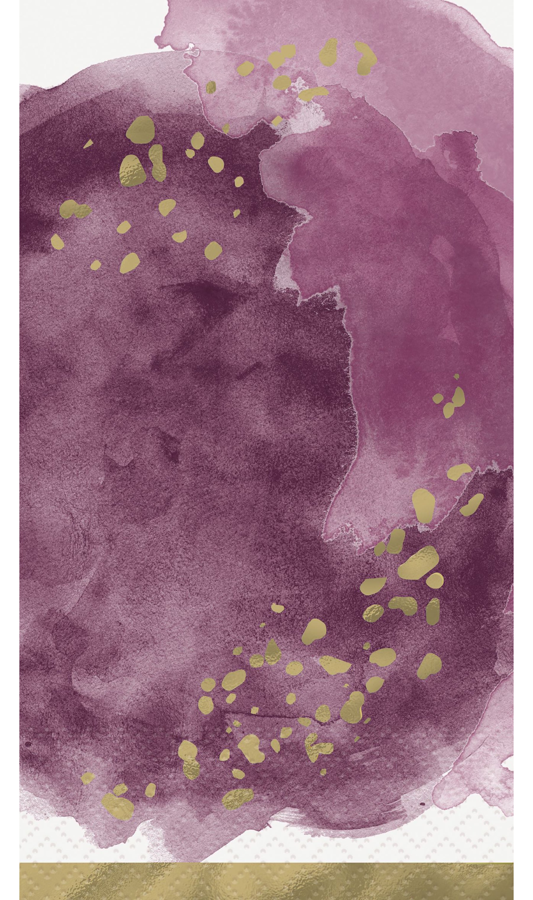 Modern Gold and Purple 16 Guess Napkins - Foil Accent 2 Ply 12.75x15.4in