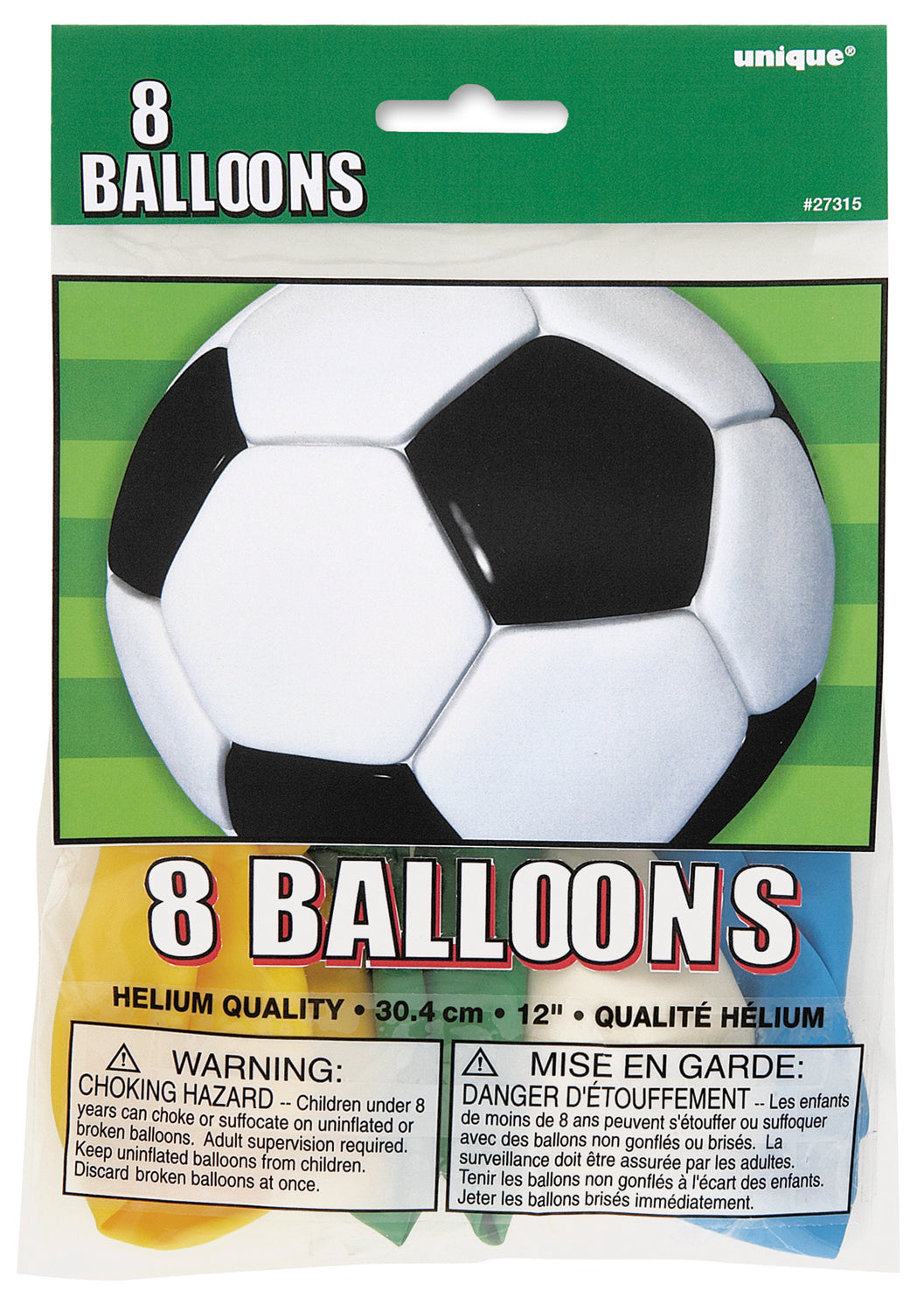 3D Soccer 12" 8 Latex Balloons