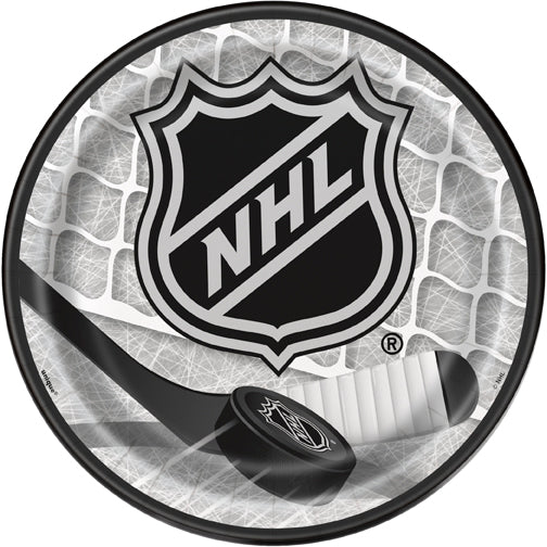 NHL 8 Round Paper Plates 7in