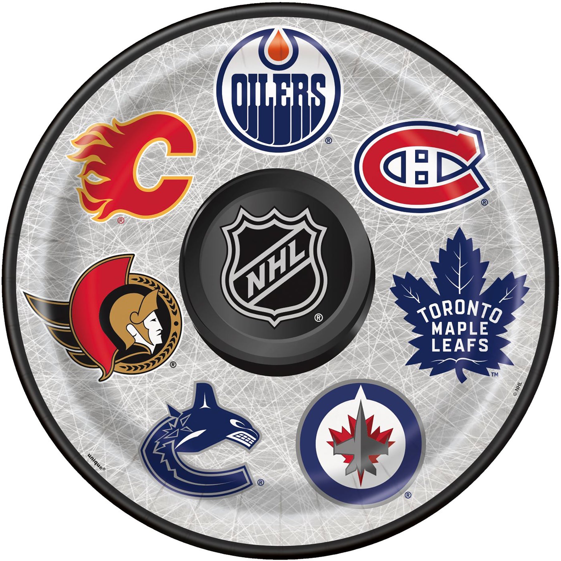 NHL 8 Round Paper Plates 9in